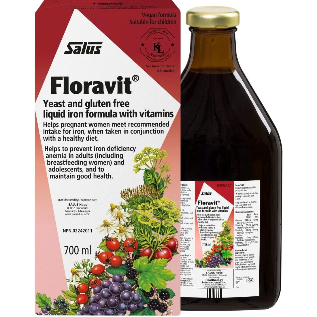 Salus Floravit Liquid Iron Supplement with Vitamins, Yeast Free, Gluten Free & Vegan - Image 5