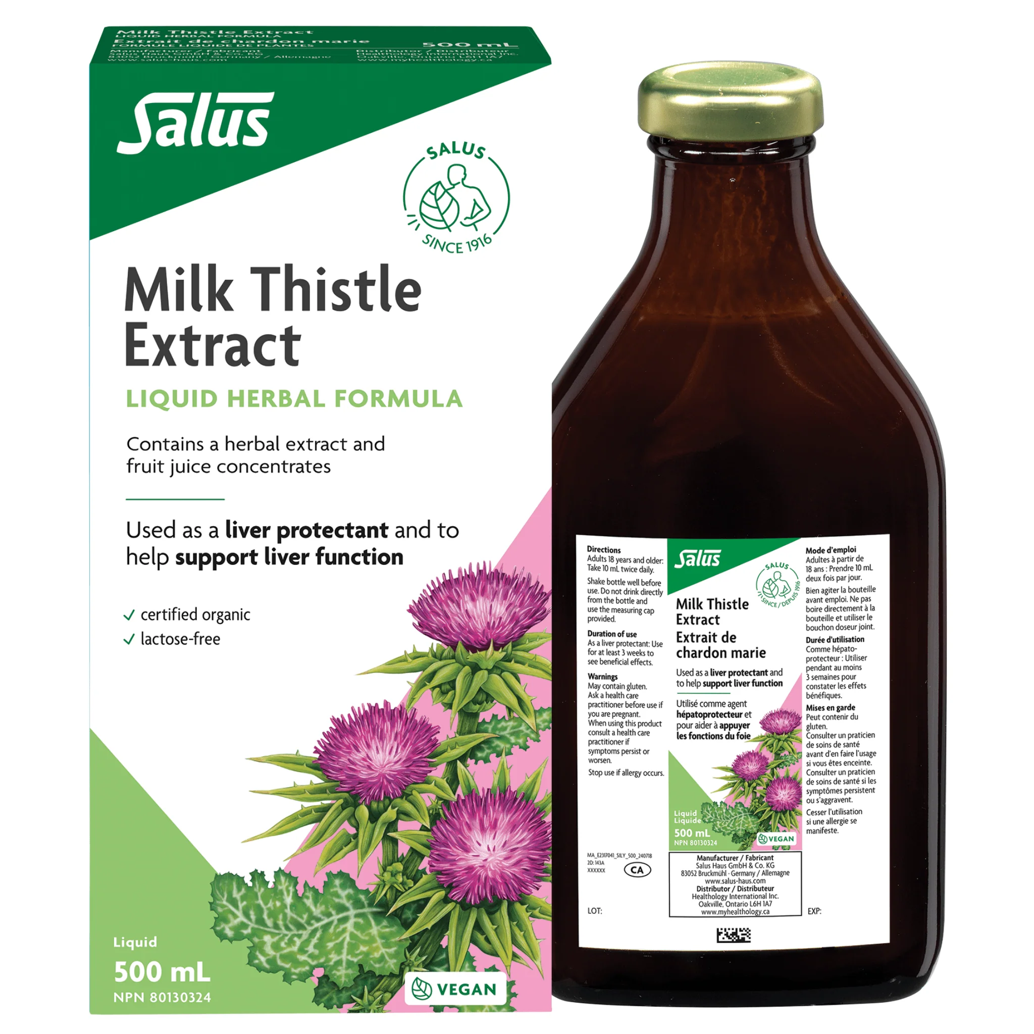 Salus Milk Thistle Liquid Extract, Supports Liver Health, Detoxification & Antioxidant Protection, 250-500ml - Image 2