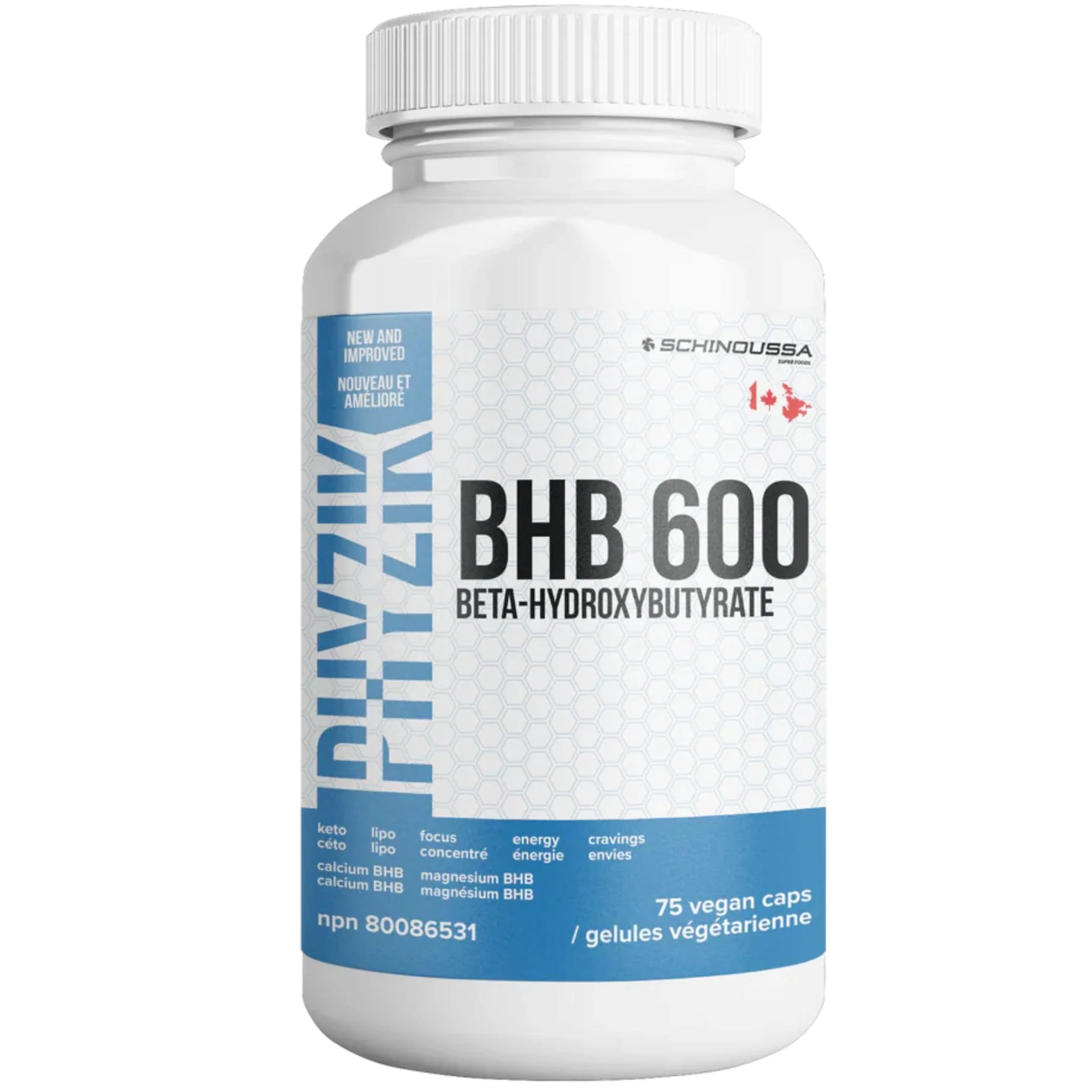 Schinoussa BHB 600 Beta-Hydroxybutyrate, 75 Vegetable Capsules - Image 2