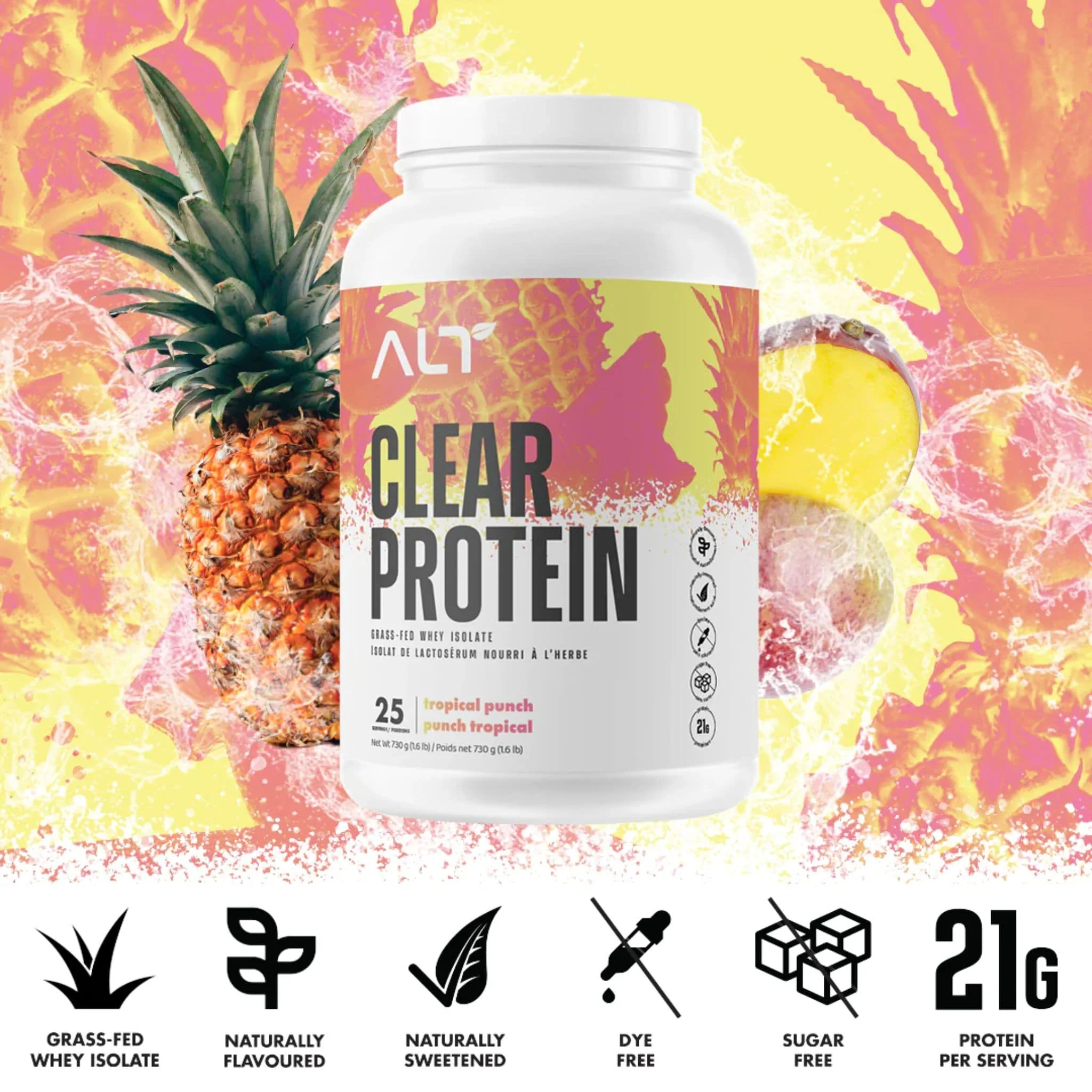 ALT Clear Protein, Grass-Fed Whey Isolate Powder, 25 Servings, 730g - Image 22