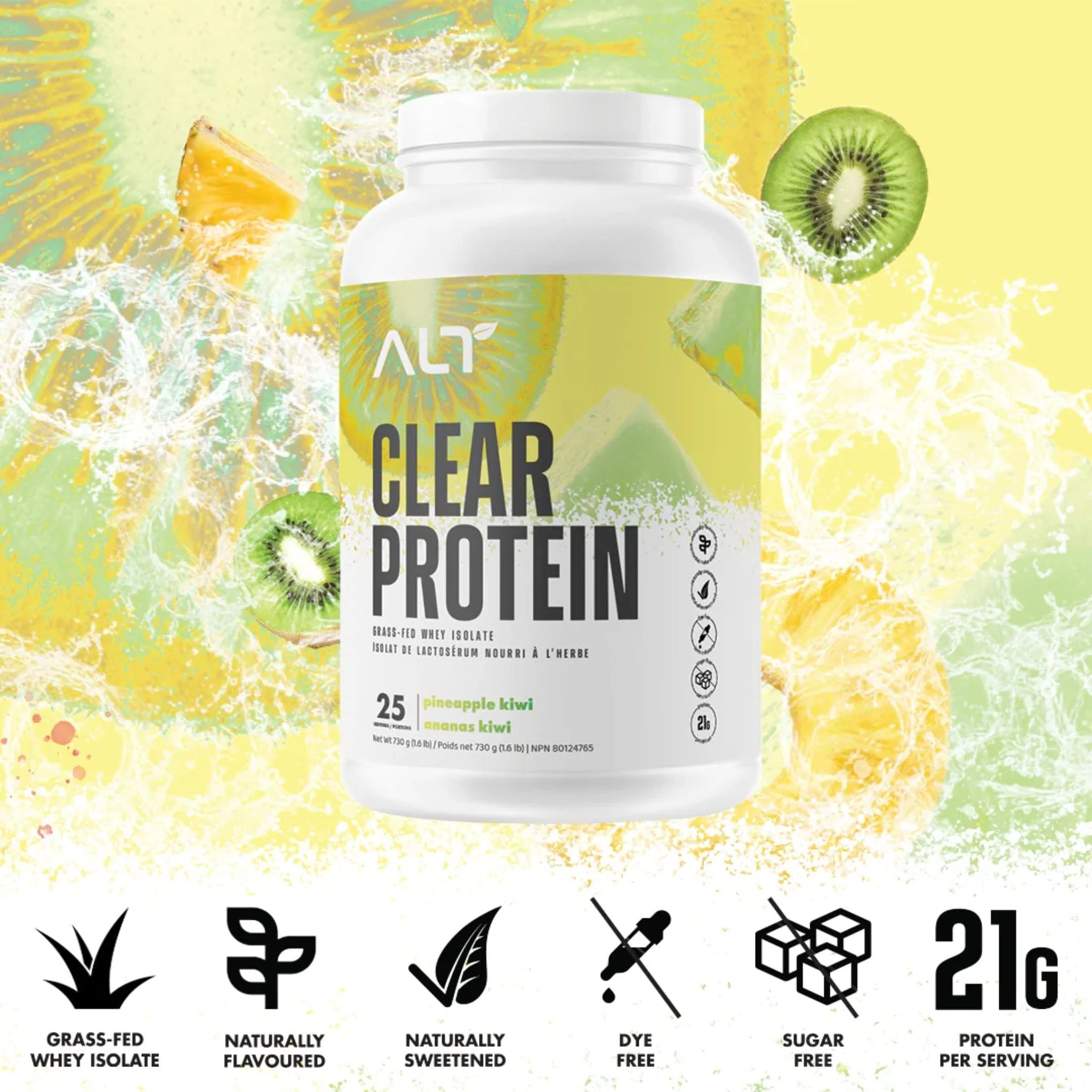 ALT Clear Protein, Grass-Fed Whey Isolate Powder, 25 Servings, 730g - Image 8