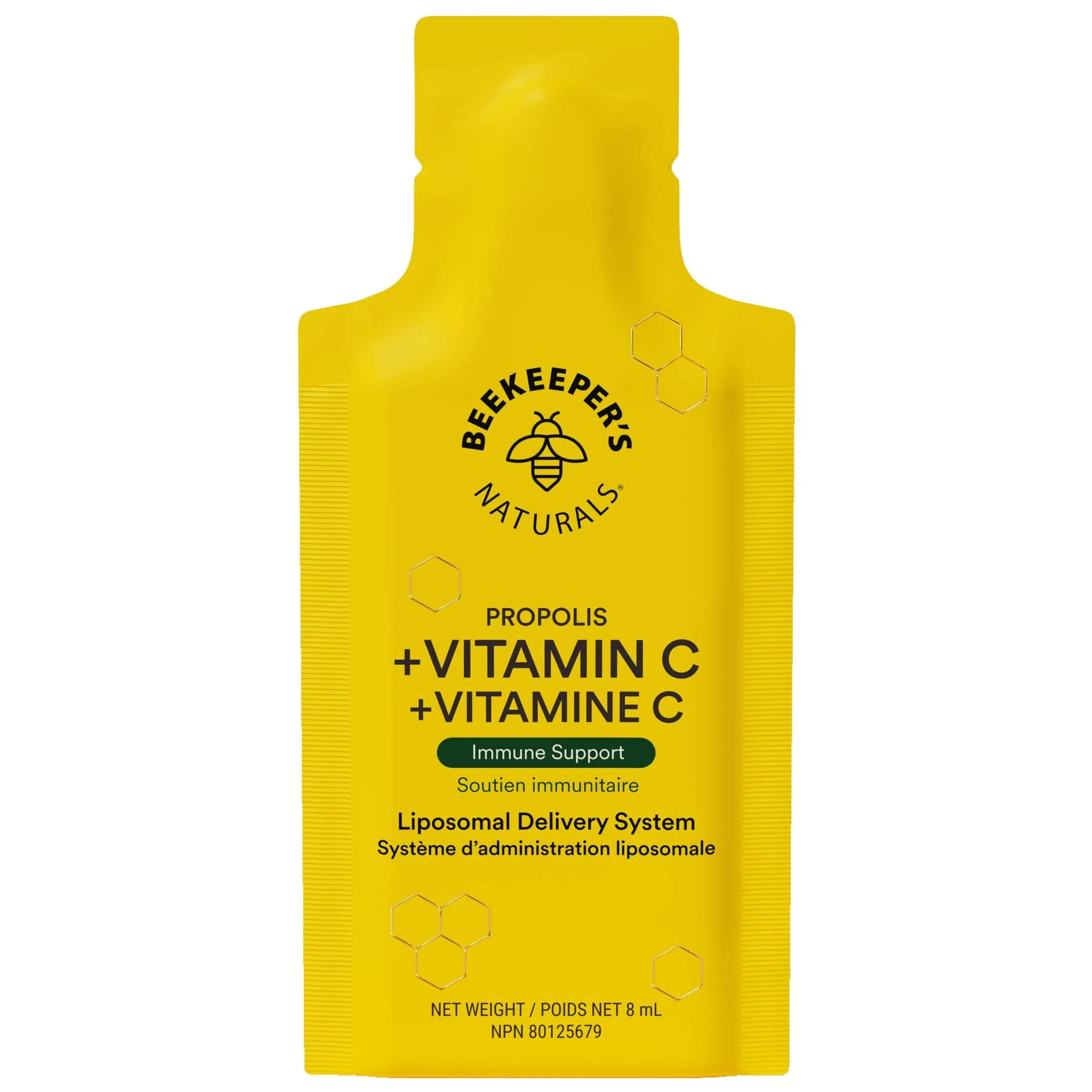 Beekeepers Liposomal Vitamin C 1000mg with Liposomal Propolis 100mg, 8ml x 12 Single Serving Packs - Image 2