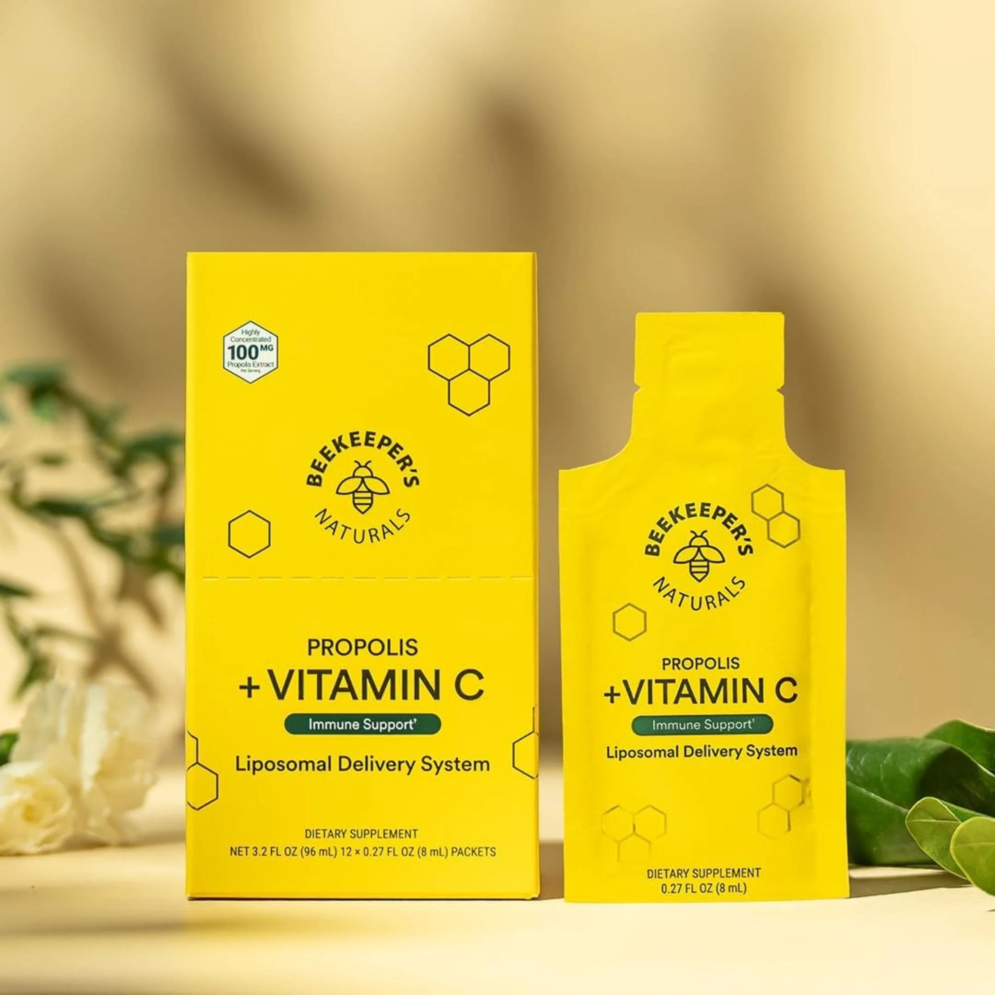 Beekeepers Liposomal Vitamin C 1000mg with Liposomal Propolis 100mg, 8ml x 12 Single Serving Packs - Image 5