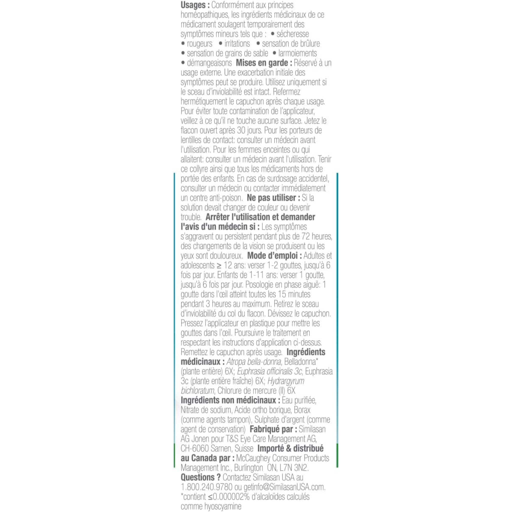 Similasan Complete Eye Relief Liquid Drops, Natural, Homeopathic Multi-Symptom Relief for Dryness, Redness, and Irritation, 10ml - Image 10