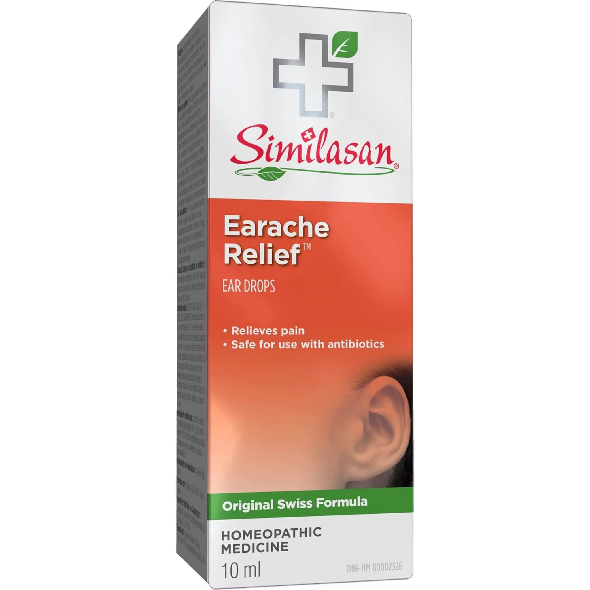 Similasan Earache Relief Liquid Ear Drops, Natural Homeopathic Remedy for Ear Pain Relief Caused by Drafts, Colds, Flu, or Swimmer's Ear, 10ml