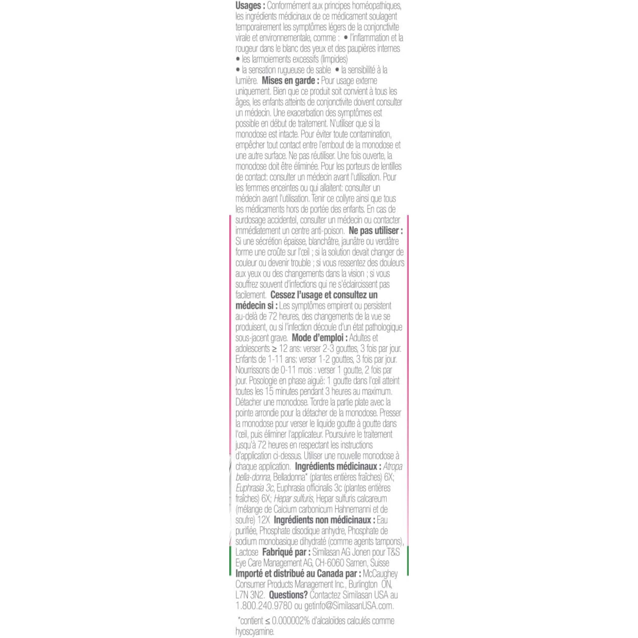 Similasan Pink Eye Relief Liquid Drops, With Eyebright, Safe for All Ages, Relieves Redness, Burning, Watery Discharge, Grittiness, and Conjunctivitis Symptoms, 10ml - Image 9