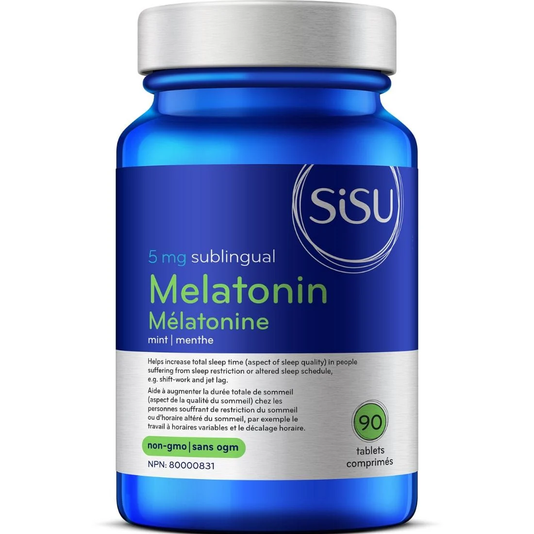 SISU Melatonin 5mg Sublingual Tablets, Fast Dissolving, Helps Fall Asleep Easier, Skeep Longer and Wake Up During Night Less Frequently, 90 Sublingual Tablets