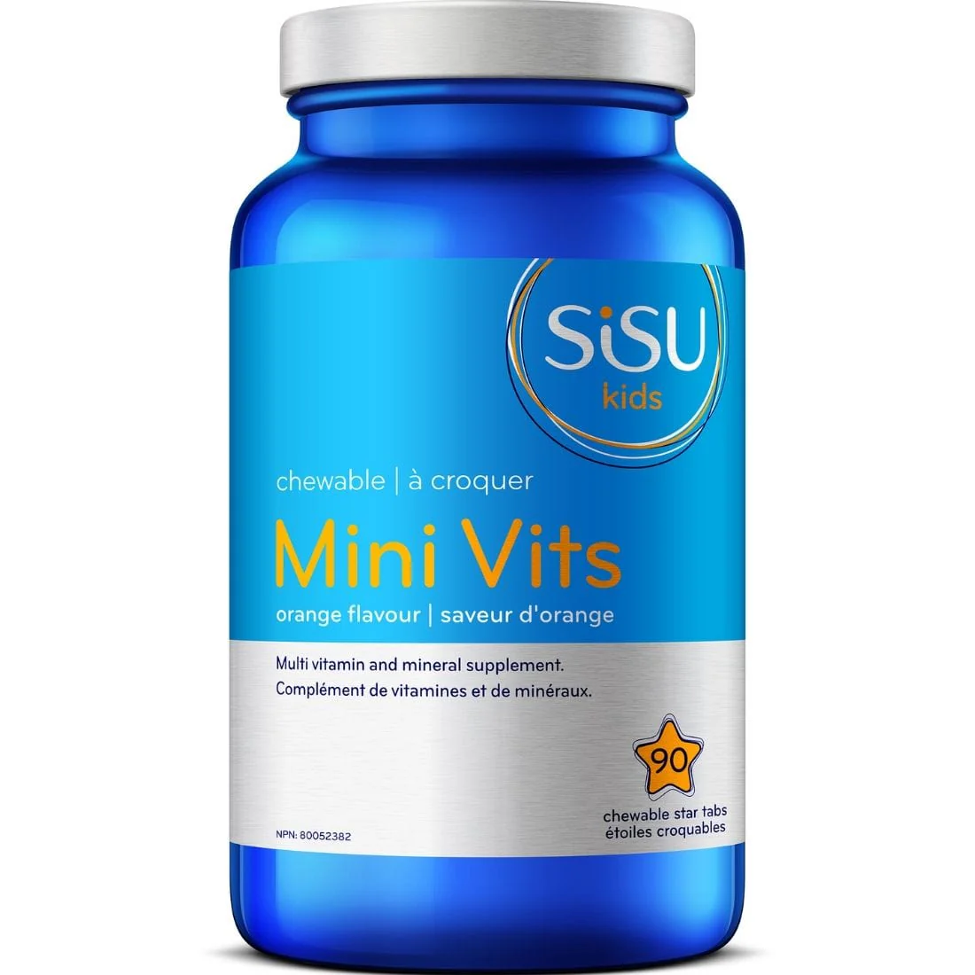 SISU Kids Mini Vits, Kids Chewable Multivitamin, Orange Flavour, 90 Star Shaped Tablets - Image 2