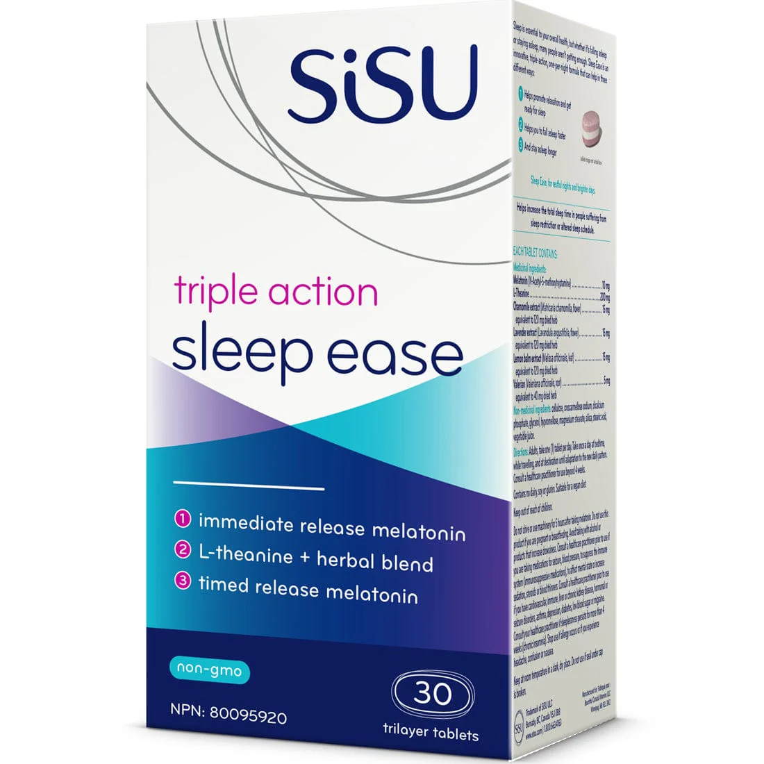 SISU Sleep Ease, Triple Action Melatonin, Theanine, Chamomile and more - Image 2