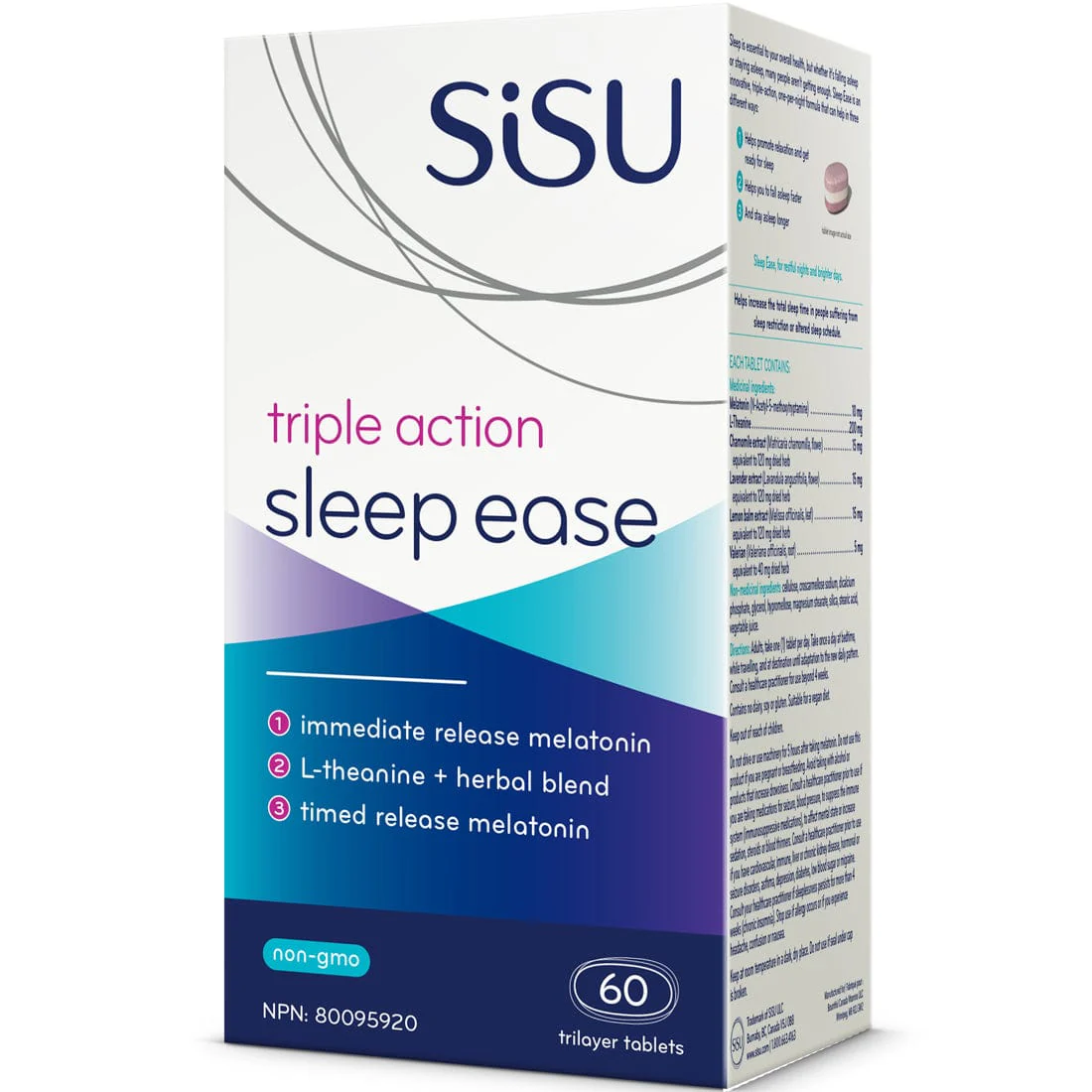 SISU Sleep Ease, Triple Action Melatonin, Theanine, Chamomile and more - Image 3