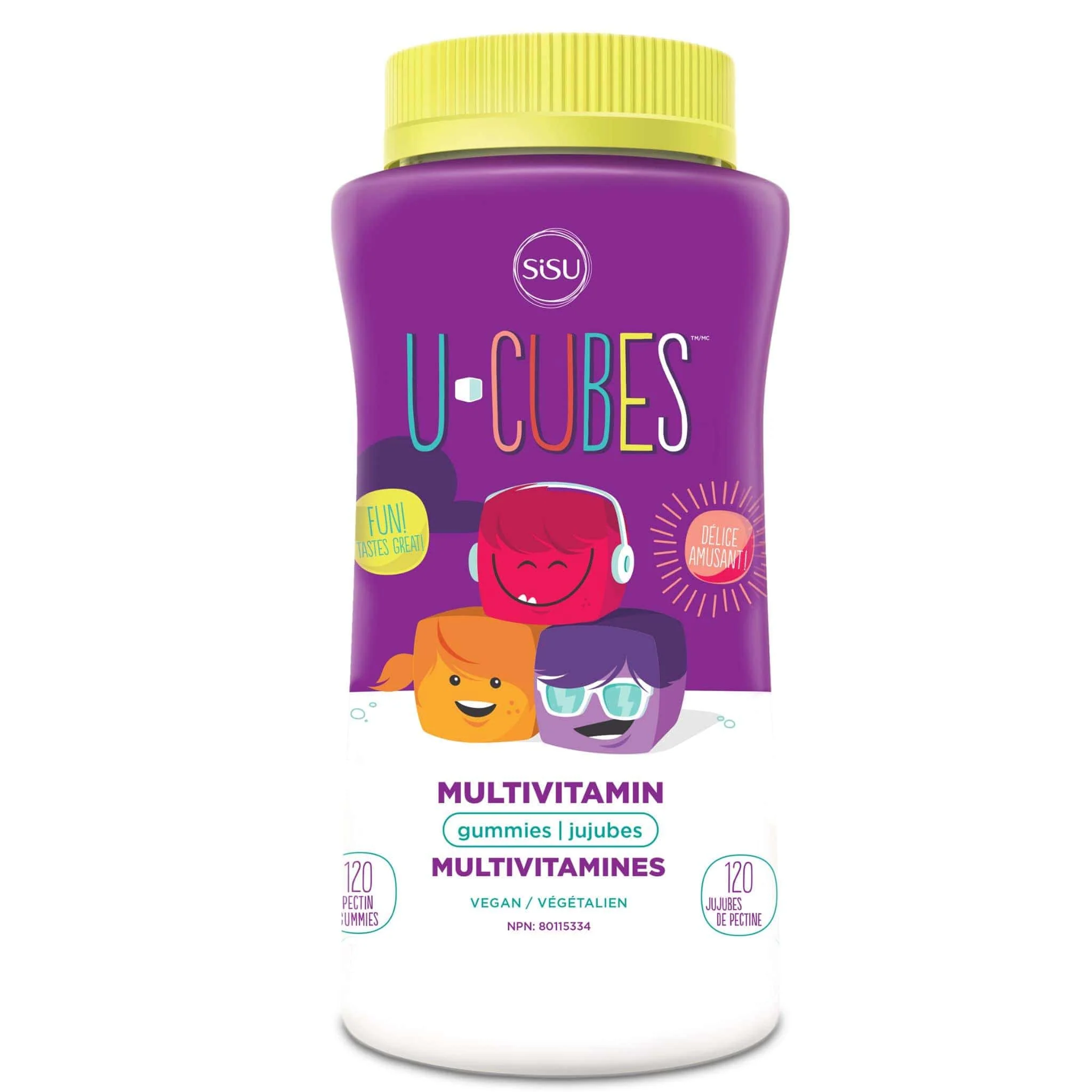 SISU U-Cubes Kids Multivitamin Gummies, Non-GMO, All Natural and Delicious, 120 Gummies
