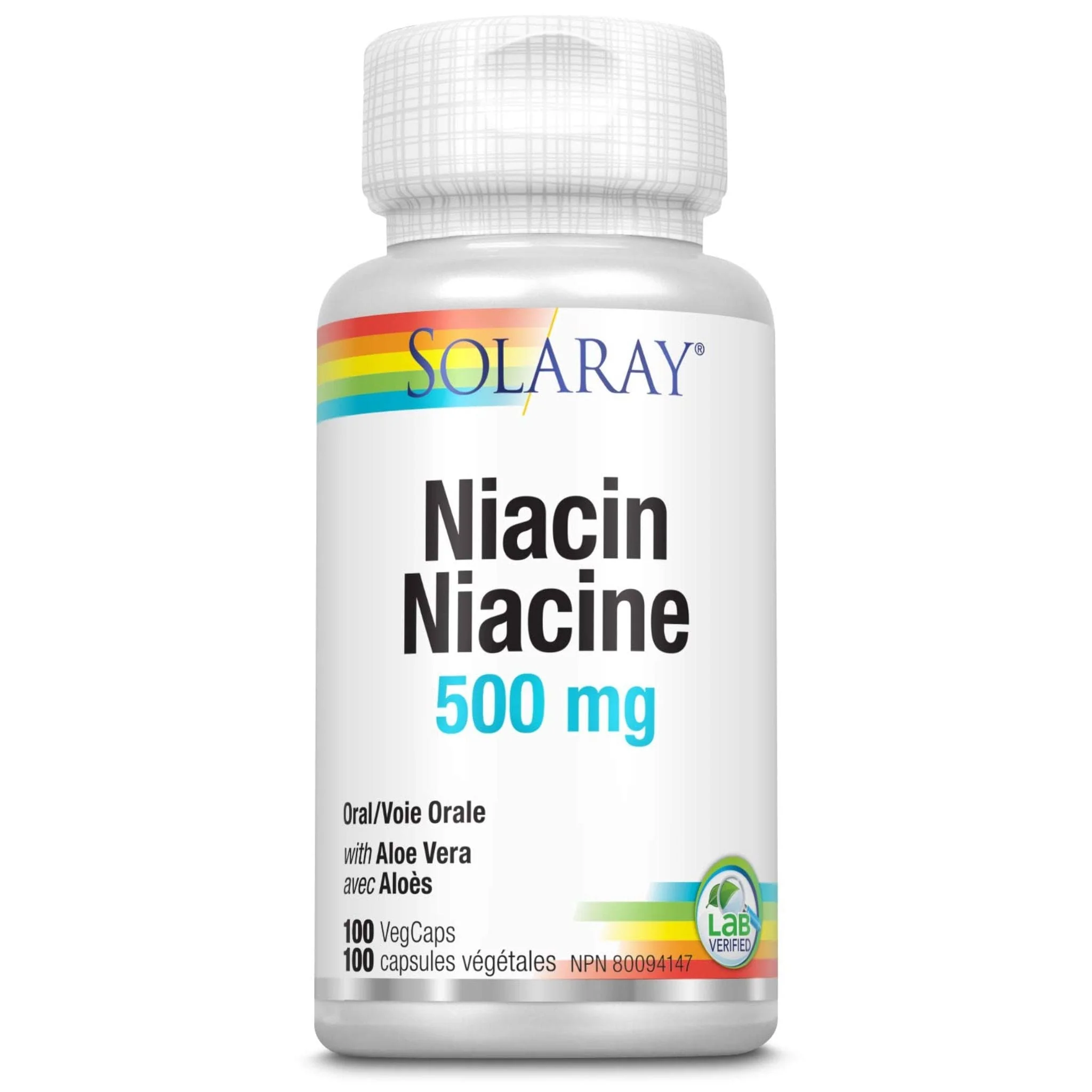 Solaray Niacin 500mg, 100 Vegetable Capsules