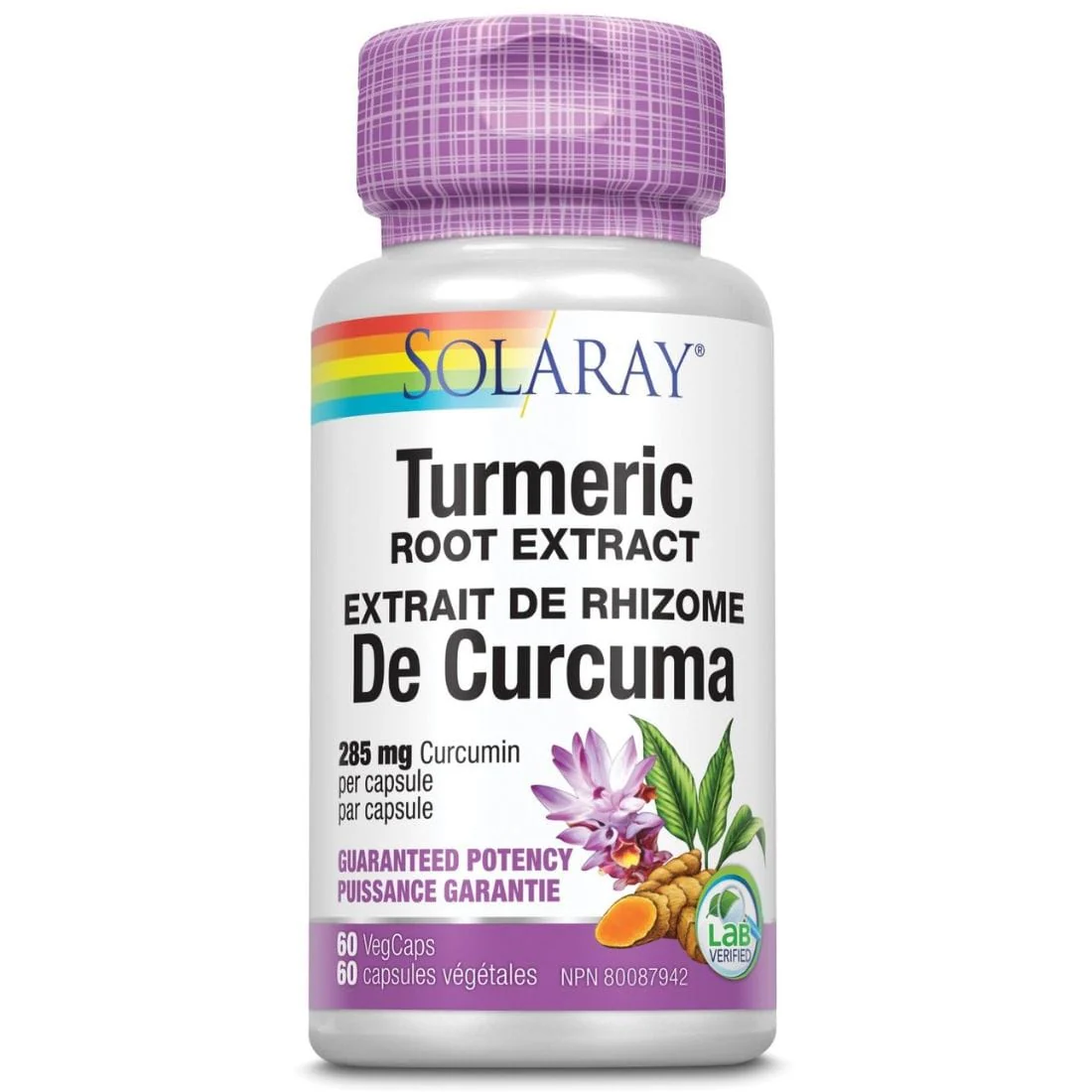 Solaray Turmeric Root Extract 285mg, 60 Vegetable Capsules
