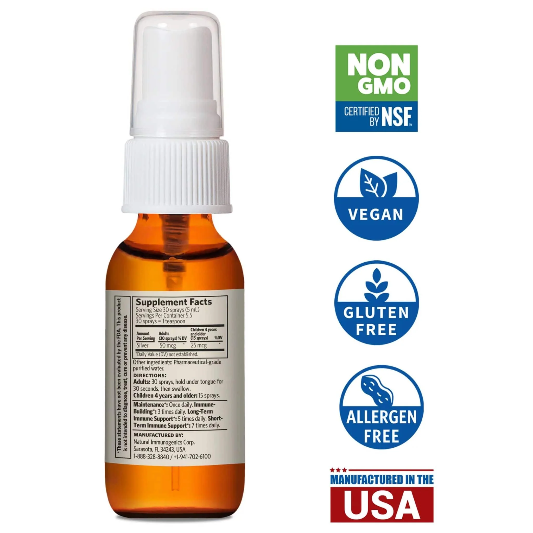 Sovereign Silver Bio-Active Silver Hydrosol for Immune Support, Fine Mist Throat Spray, 29ml - Image 3