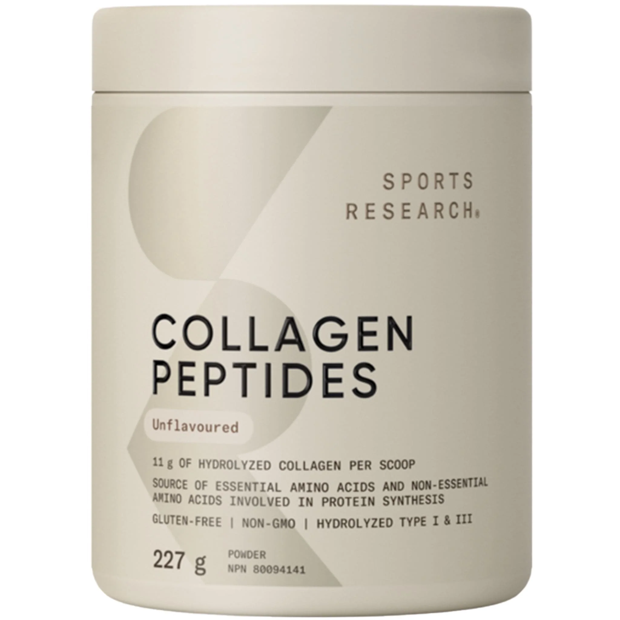 Sports Research Collagen Peptides Powder, 11g per Scoop, Hydrolyzed Type I & III, Supports Healthy Skin, Hair, Nails, and Joints, 227g