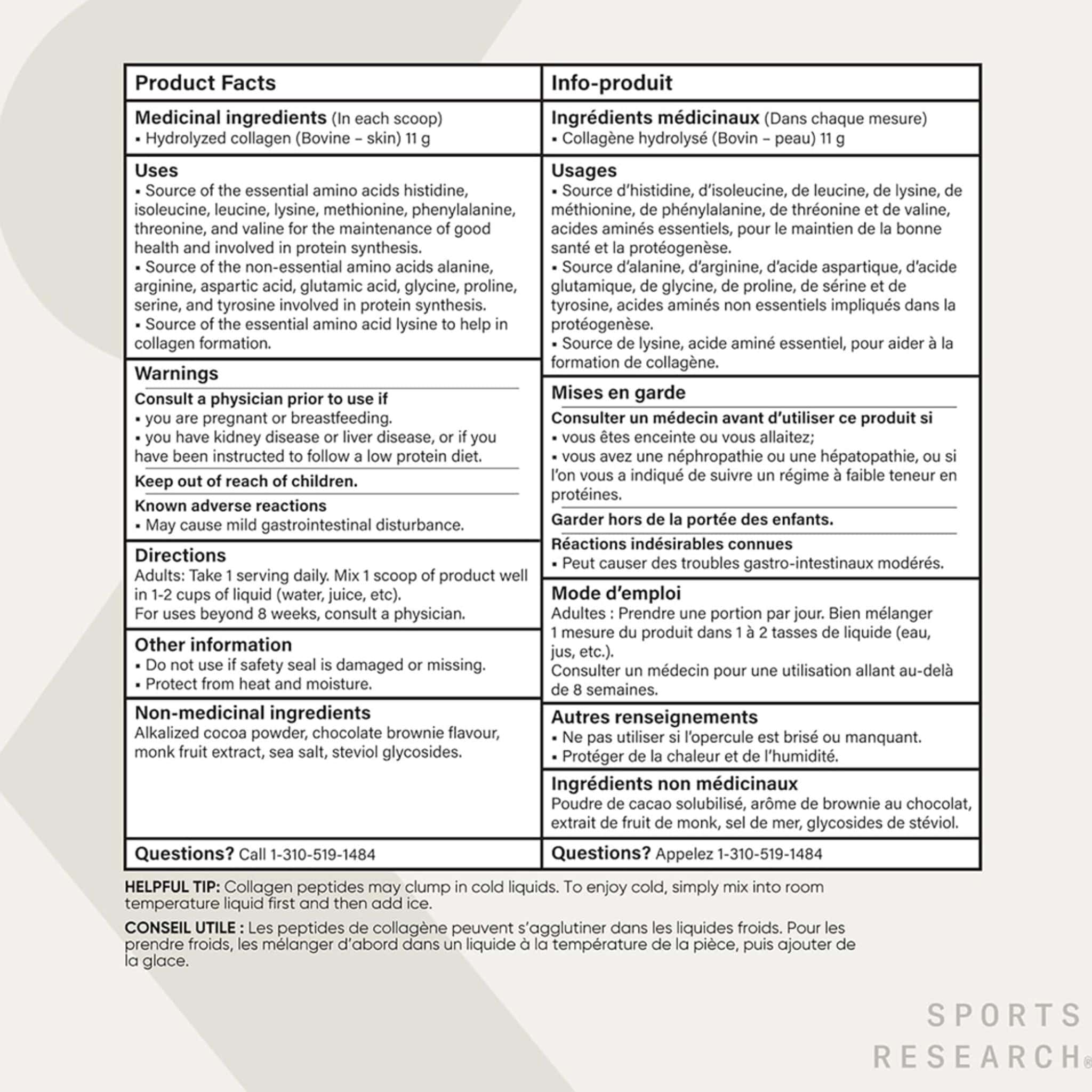 Sports Research Collagen Peptides Powder, 11g per Scoop, Hydrolyzed Type I & III, Supports Healthy Skin, Hair, Nails, and Joints, 227g - Image 6