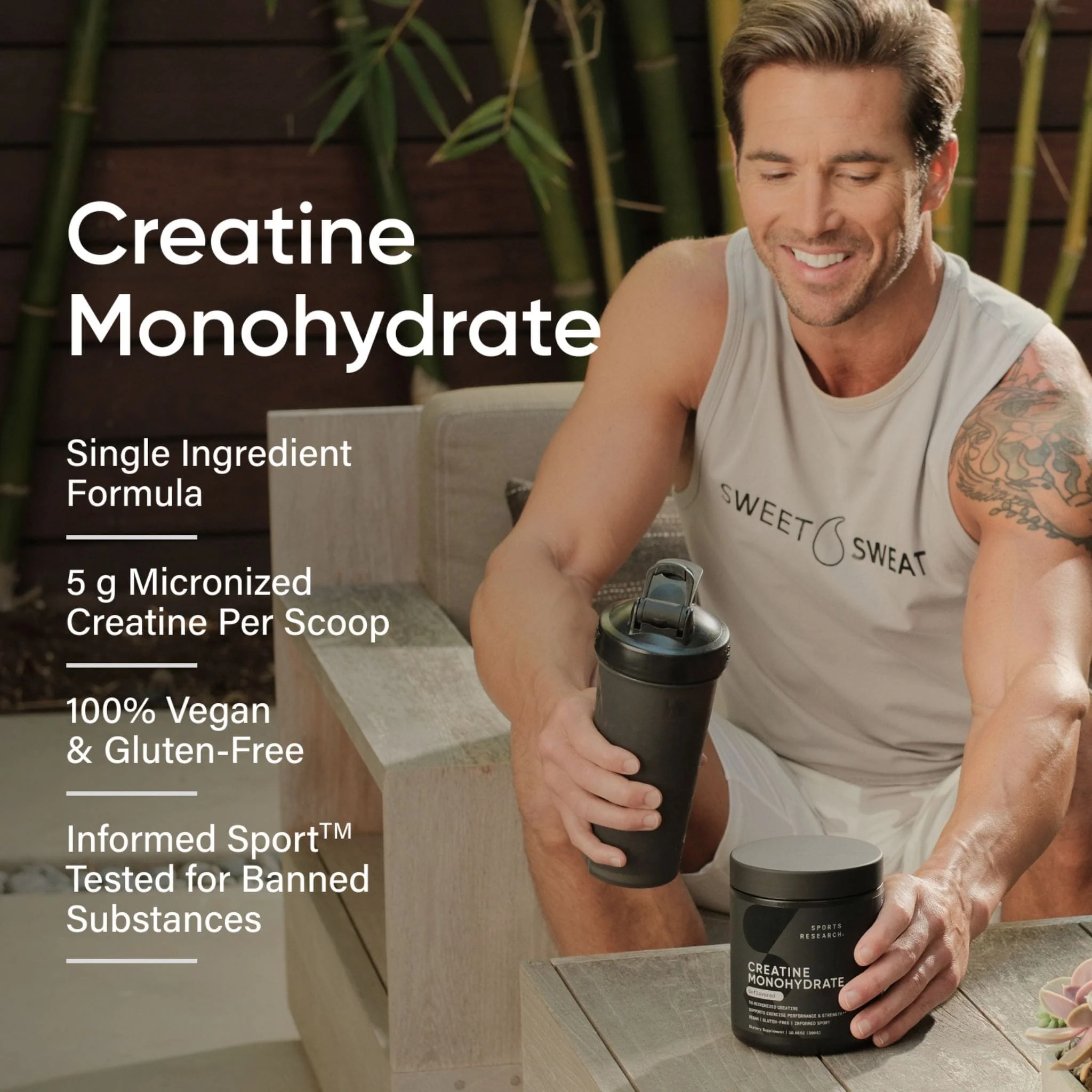 Sports Research Creatine Monohydrate 5g Powder, Micronized, Vegan, Non-GMO, Helps to Enhance Strength, Power and Recovery for Lean Muscle Growth, 454g - Image 4