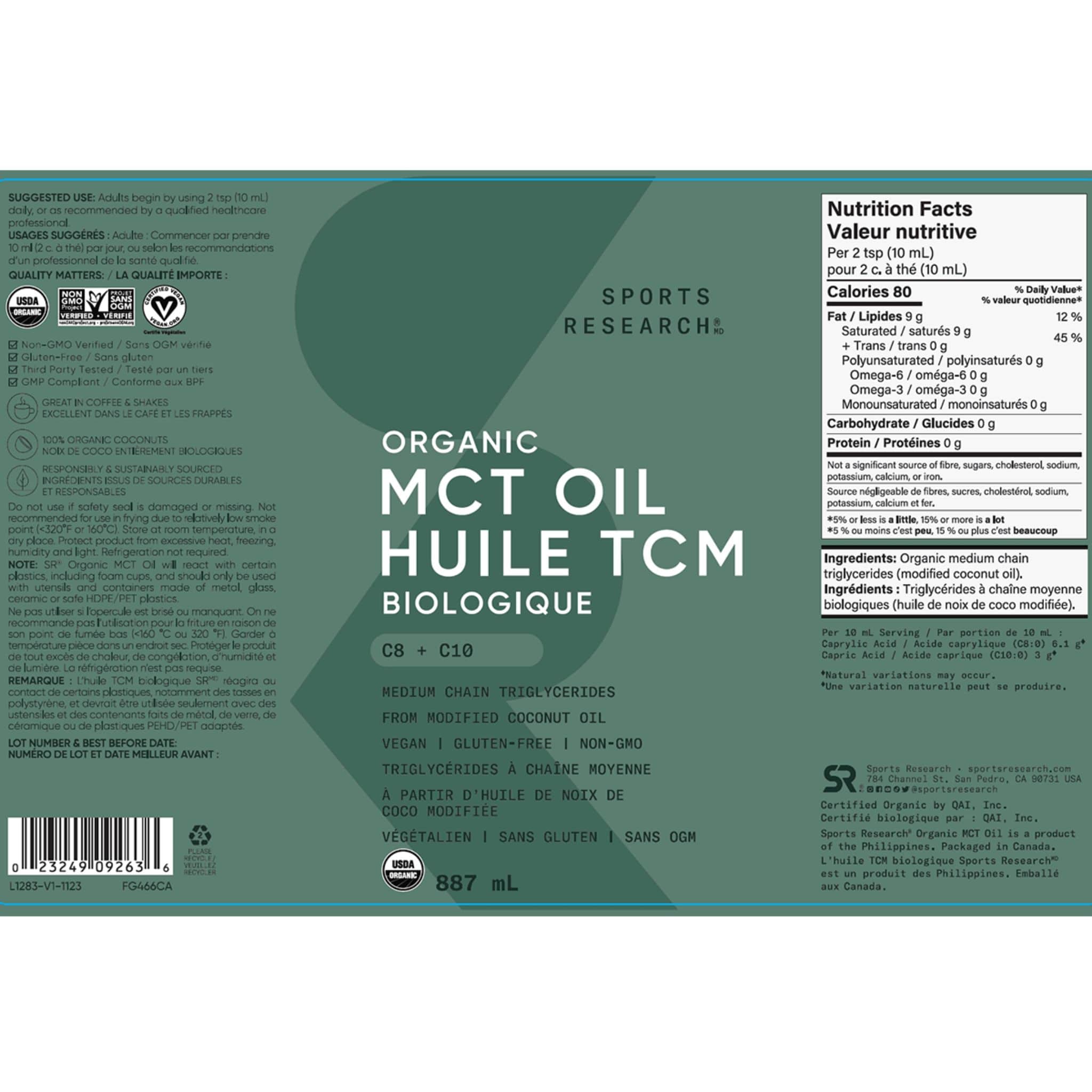 Sports Research Organic MCT Oil, Liquid, Pure Coconut-Derived Energy for Keto and Low-Carb Lifestyles 414ml-887ml - Image 12