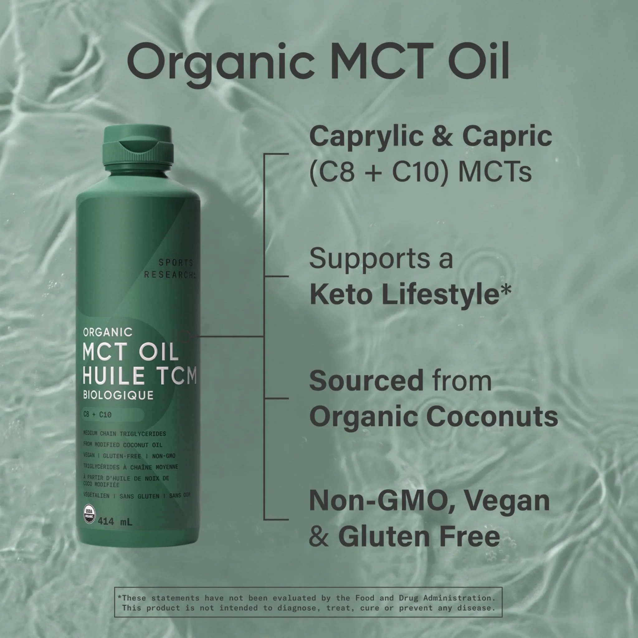 Sports Research Organic MCT Oil, Liquid, Pure Coconut-Derived Energy for Keto and Low-Carb Lifestyles 414ml-887ml - Image 6