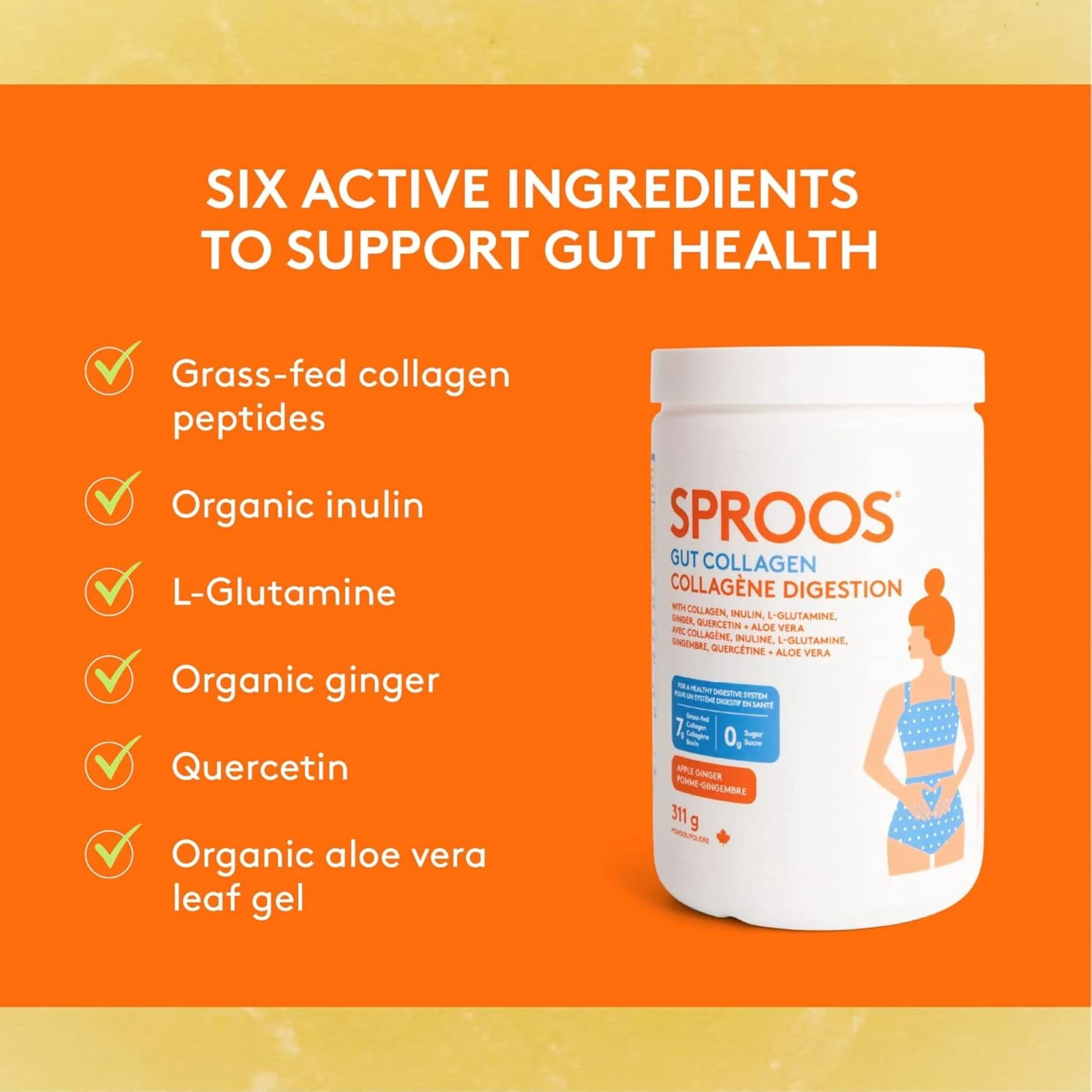 Sproos Gut Collagen- Formerly Sproos Up Your Gut, Enhanced Collagen Beverage Mix, 309g - Image 3