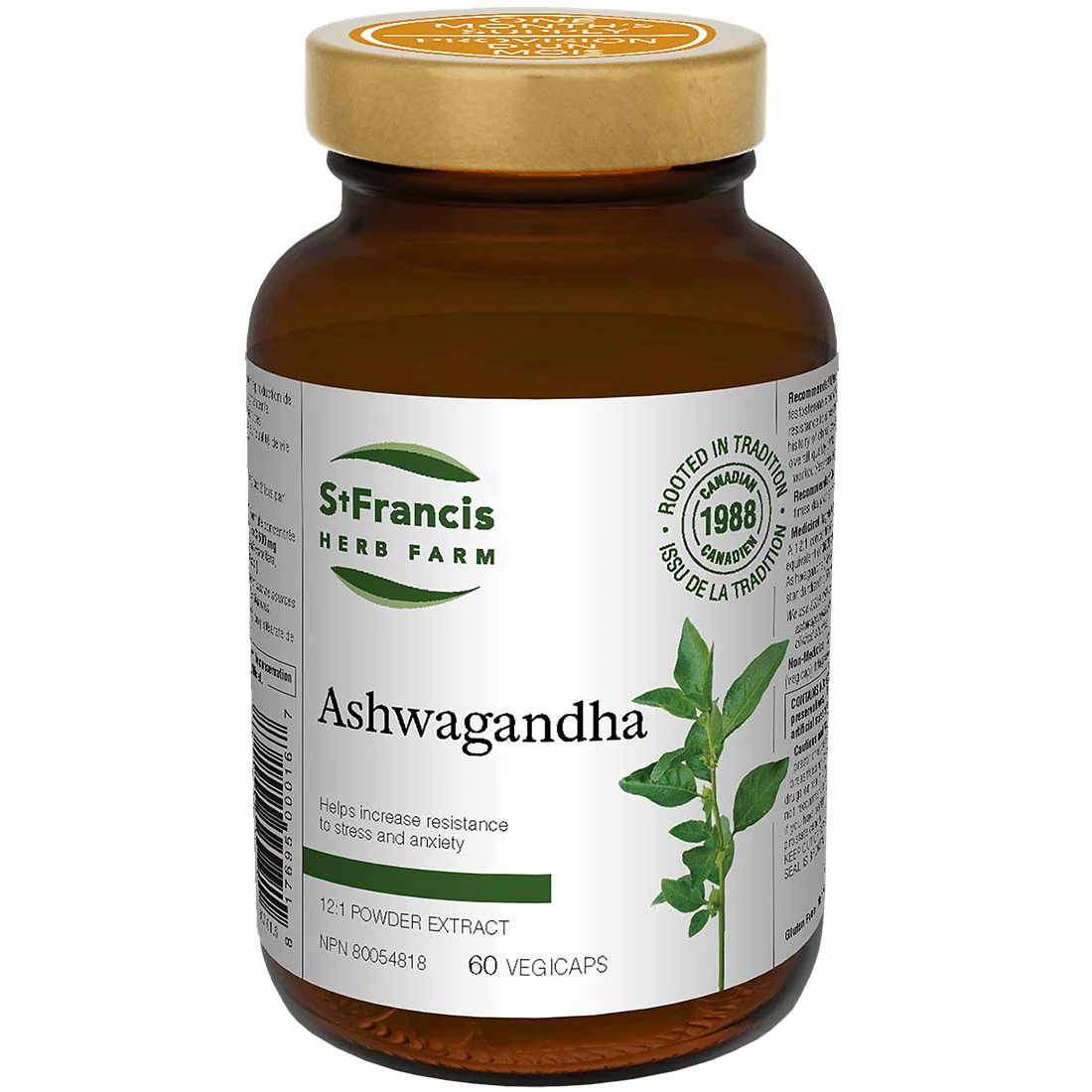 St. Francis Ashwagandha Capsules 300mg, KSM-66 Ashwagandha 12:1 Extract, Support for Anxiety, Nervousness, Insomnia