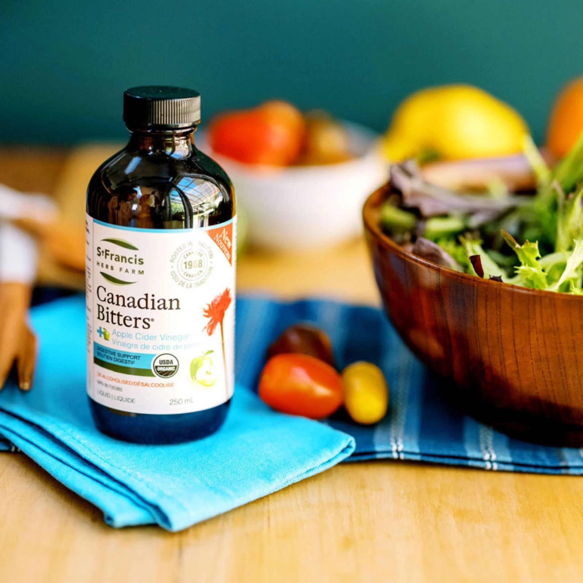 St. Francis Canadian Bitters Plus Apple Cider Vinegar, De-alcoholized formula, 250ml - Image 2