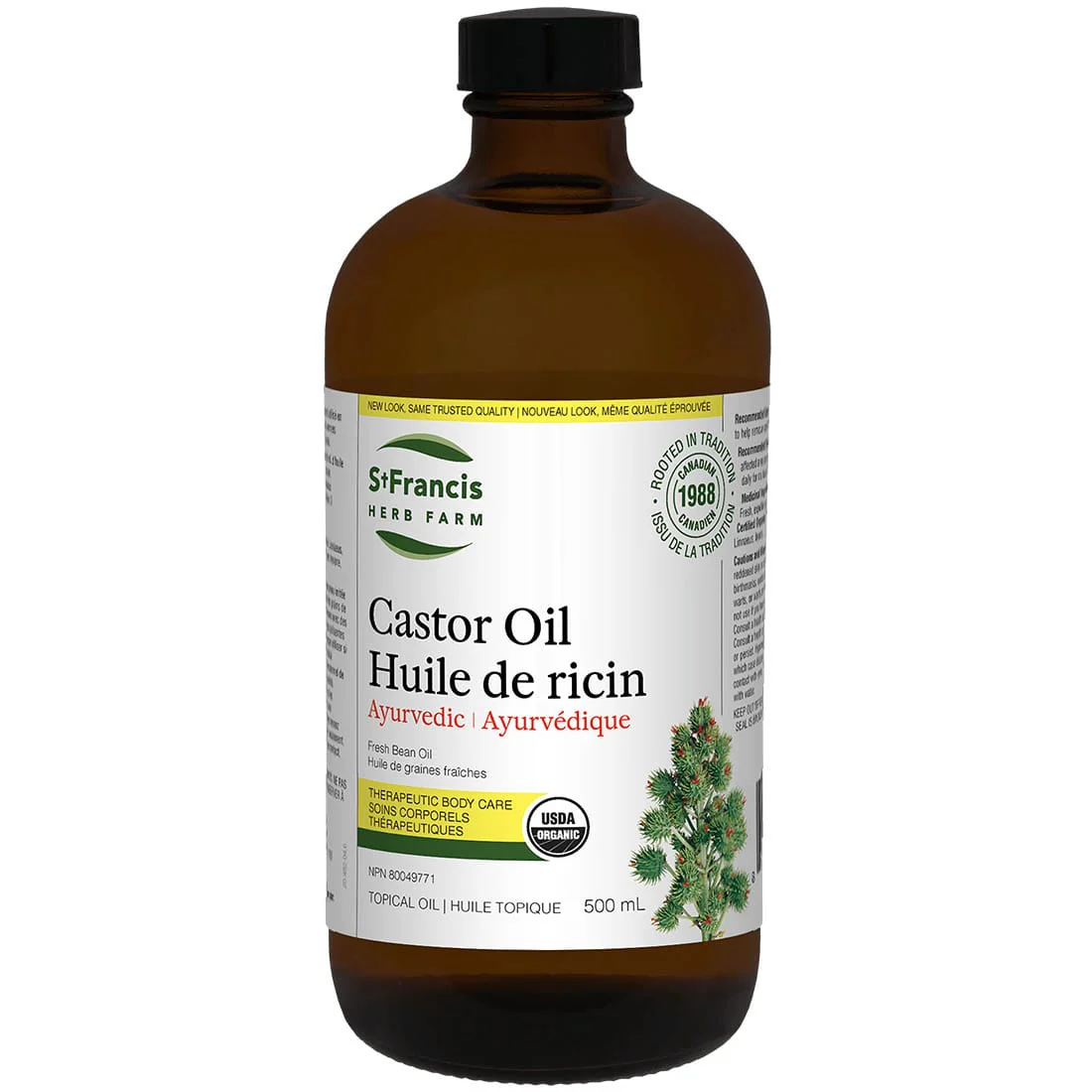 St. Francis Castor Oil, Organic Castor Oil, Anti-Inflammatory, Antimicrobial, Hexane Free, Expeller Pressed, 120-500ml - Image 3