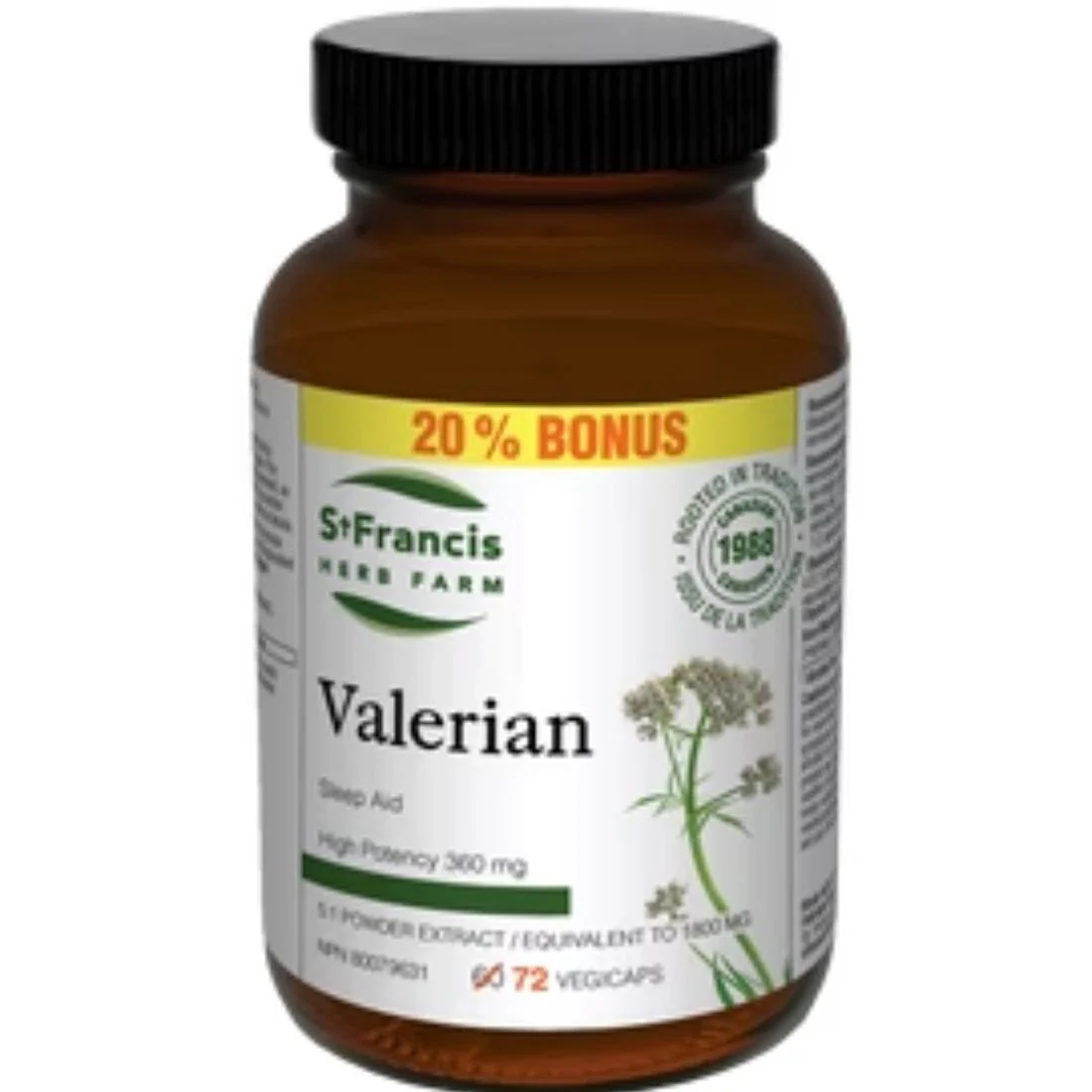 St. Francis Valerian 360mg, High Potency 5:1 Extract, Supports Individuals with Nervousness, restlessness, and insomnia, Capsules - Image 3