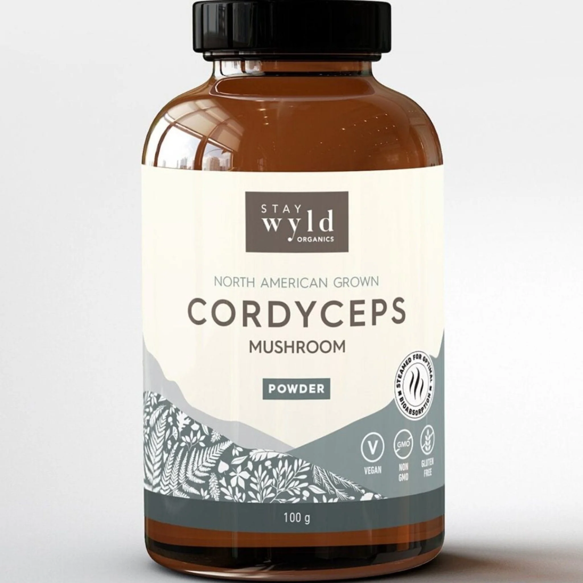 Stay Wyld Organics Cordyceps Mushroom Powder (Energy, Performance & Libido), 100g Powder CLEARANCE 50% Off Final Sale