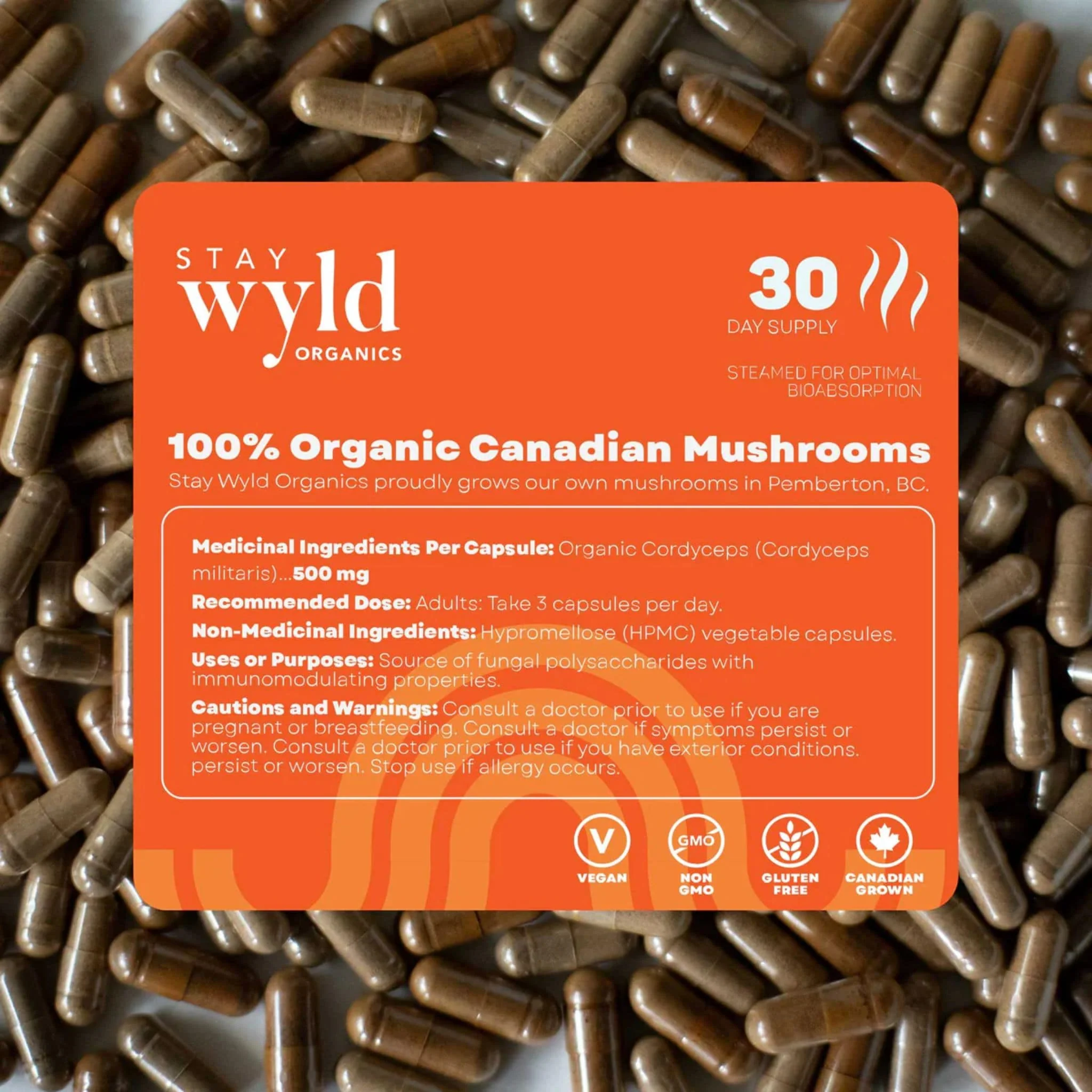 Stay Wyld Organics Cordyceps Power Up (Energy, Performance & Libido), 90 Capsules - Image 3