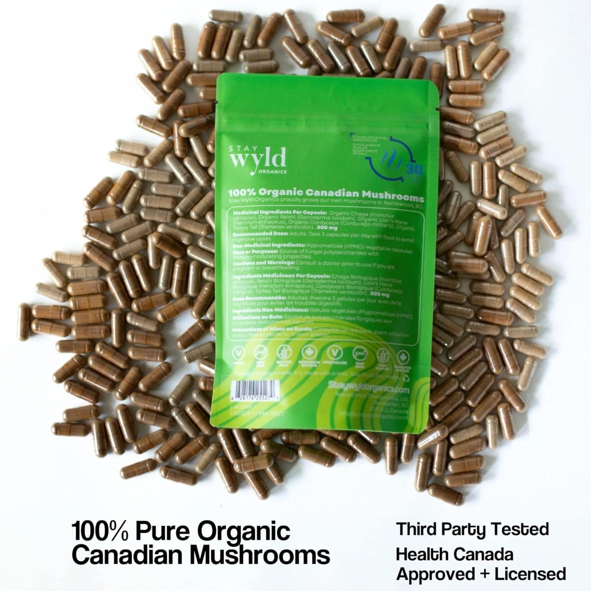 Stay Wyld Organics Daily Defend (Formerly Daily Immunity) Mushroom Blend, 90 Capsules - Image 2