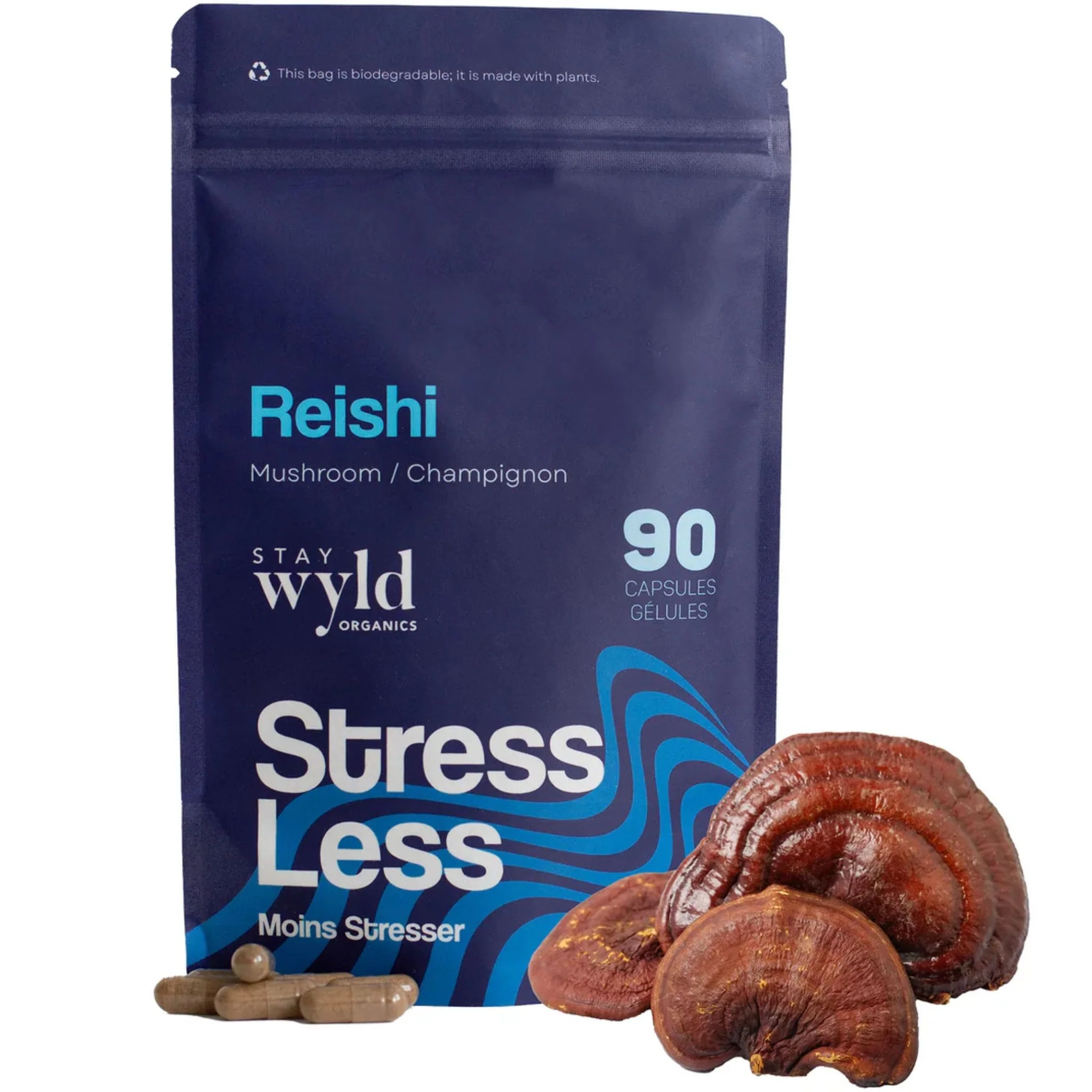 Stay Wyld Organics Reishi (Stress & Anxiety Support), 90 Capsules