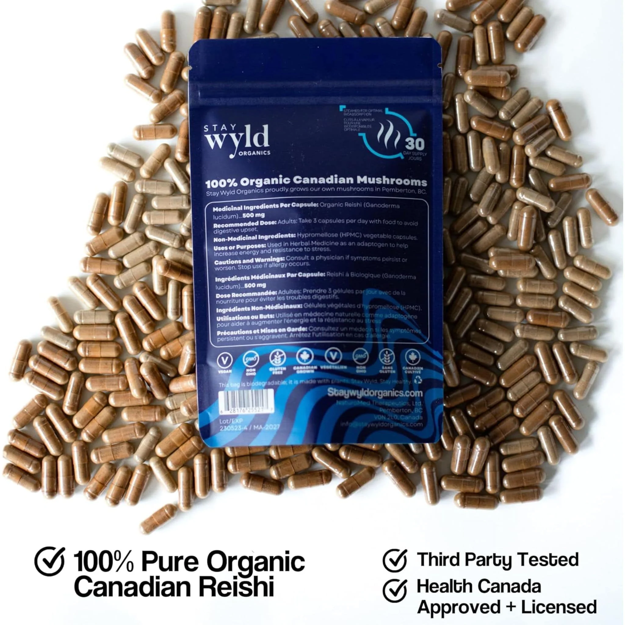 Stay Wyld Organics Reishi (Stress & Anxiety Support), 90 Capsules - Image 4