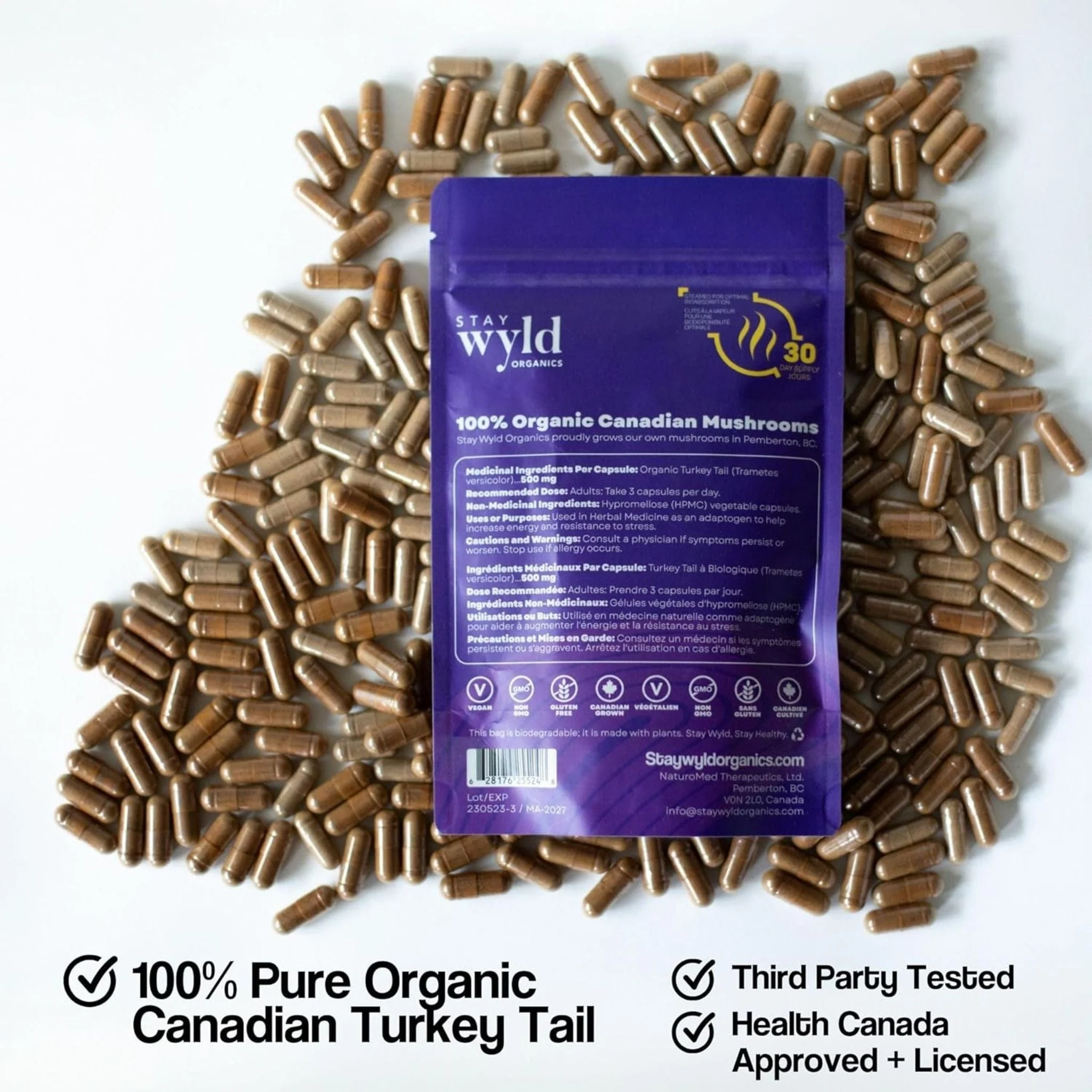 Stay Wyld Organics Turkey Tail (Immune System Support), 90 Capsules - Image 4