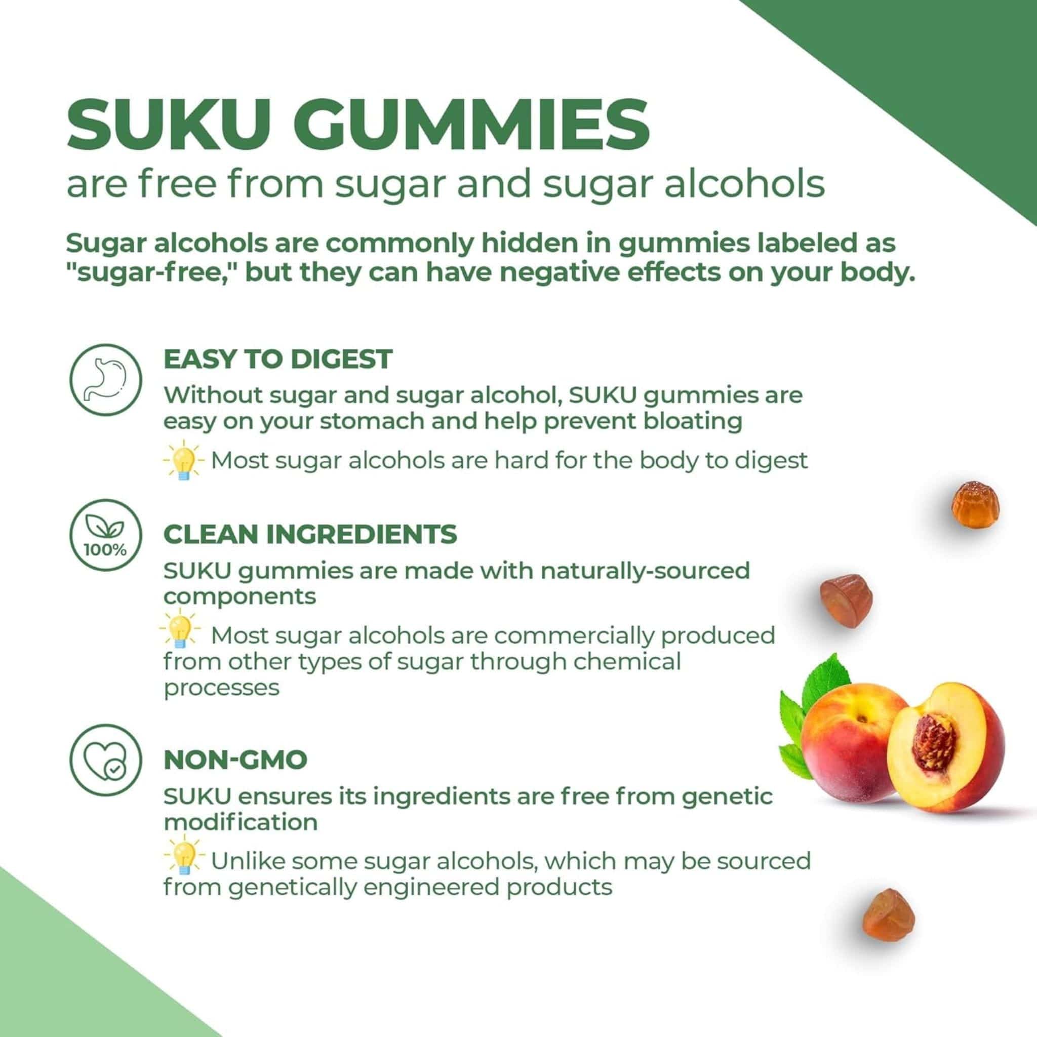 Suku Vitamins Active B-Complex Gummies, Gluten-Free, Peach Flavour, 60 Vegan Gummies - Image 10