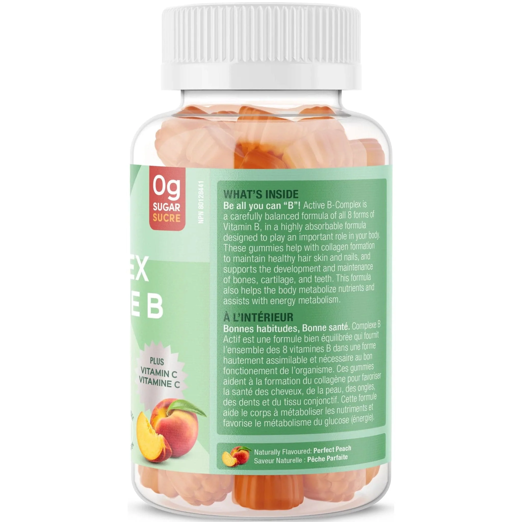 Suku Vitamins Active B-Complex Gummies, Gluten-Free, Peach Flavour, 60 Vegan Gummies - Image 4