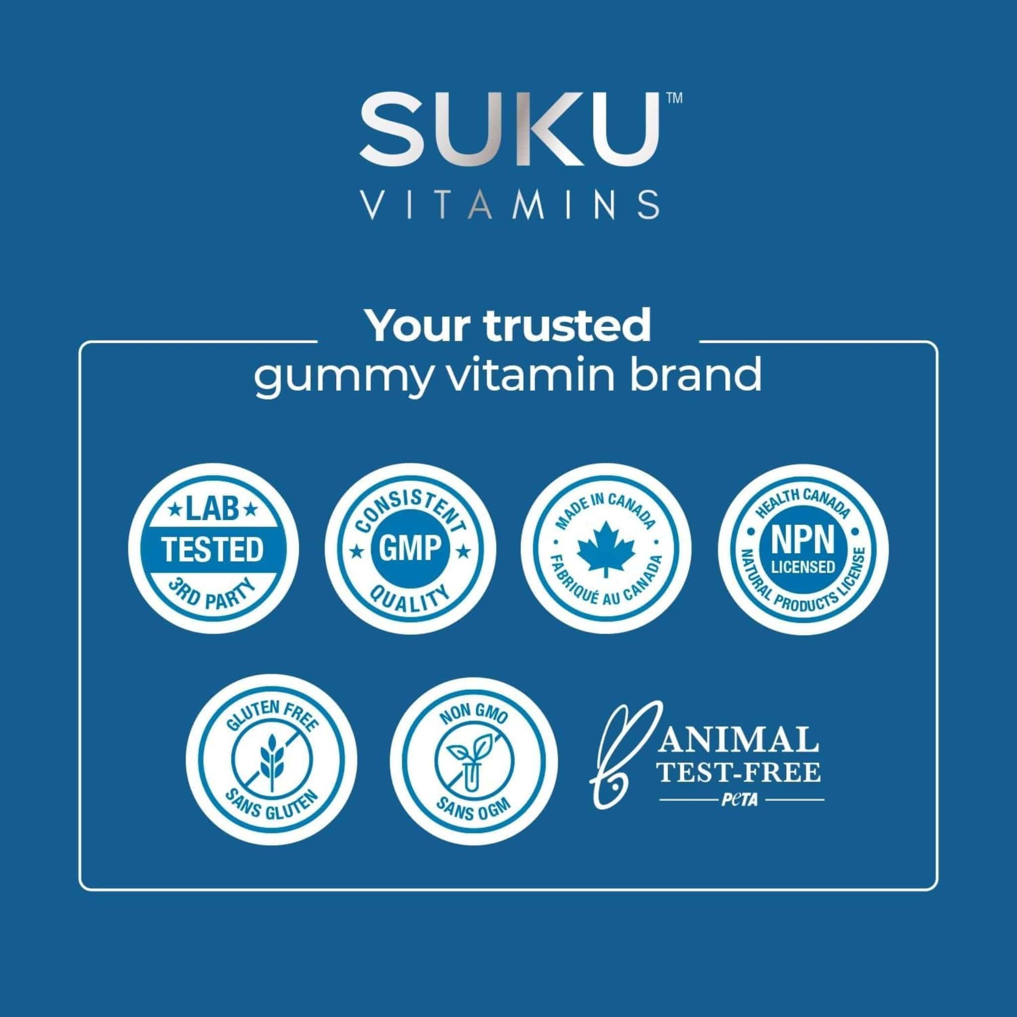SUKU Vitamins Complete Men's Multi, 21 Essential Nutrients including CoQ10 and B12, Supports Energy, Immune and Prostate Health, 60 Gummies - Image 10