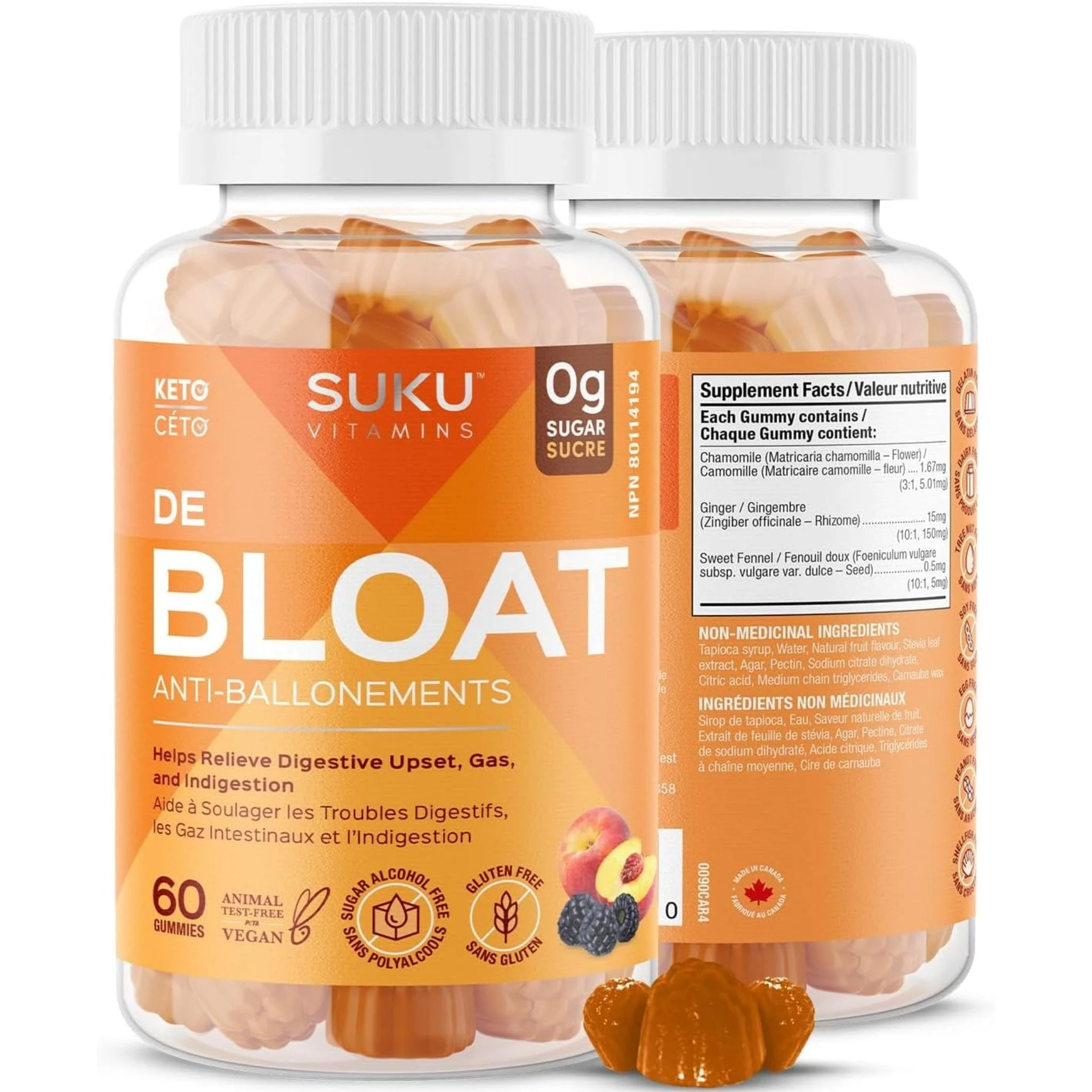 Suku Vitamins Debloat, 60 Gummies
