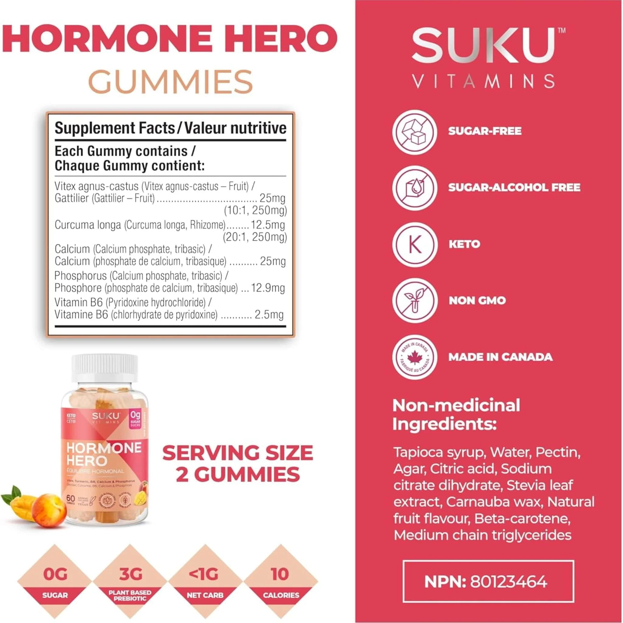 SUKU Vitamins Hormone Hero Gummies, Help Stabilize Menstrual Cycles and Relieve Premenstrual Symptoms, 60 Vegan Gummies - Image 6