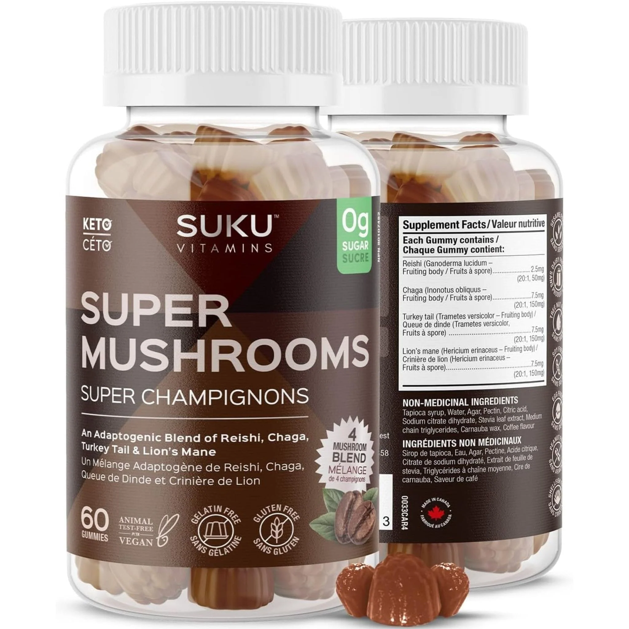 Suku Vitamins Super Mushrooms, 60 Gummies