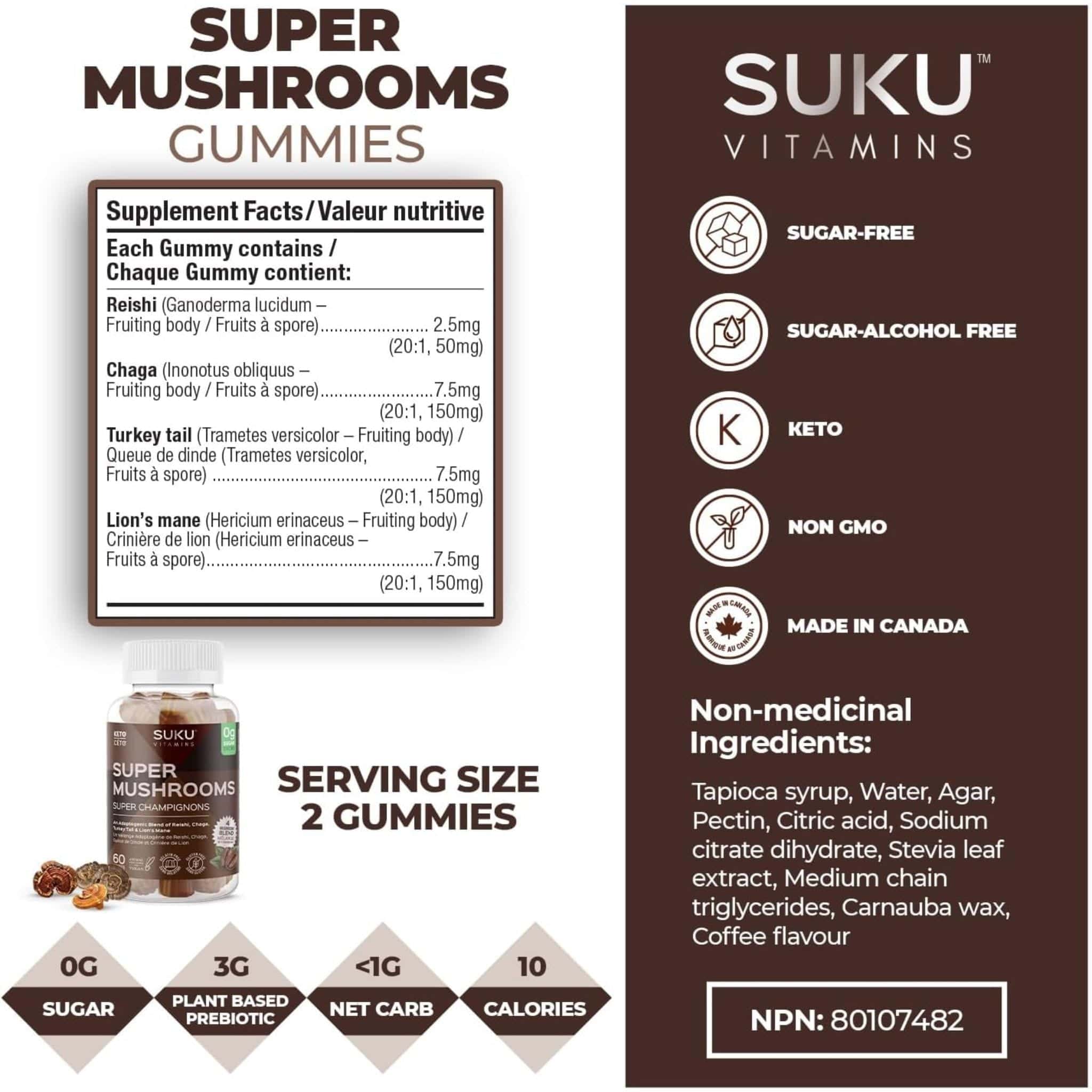 Suku Vitamins Super Mushrooms, 60 Gummies - Image 5