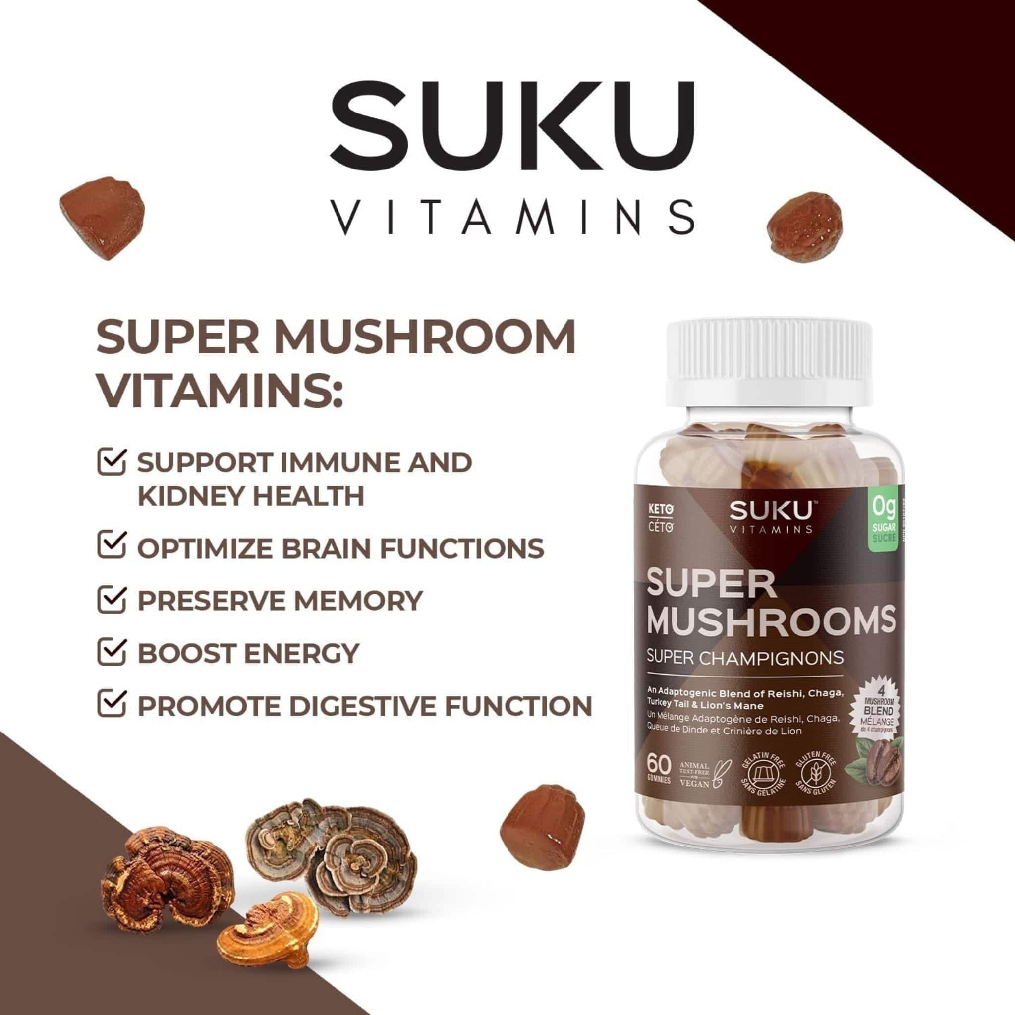 Suku Vitamins Super Mushrooms, 60 Gummies - Image 7