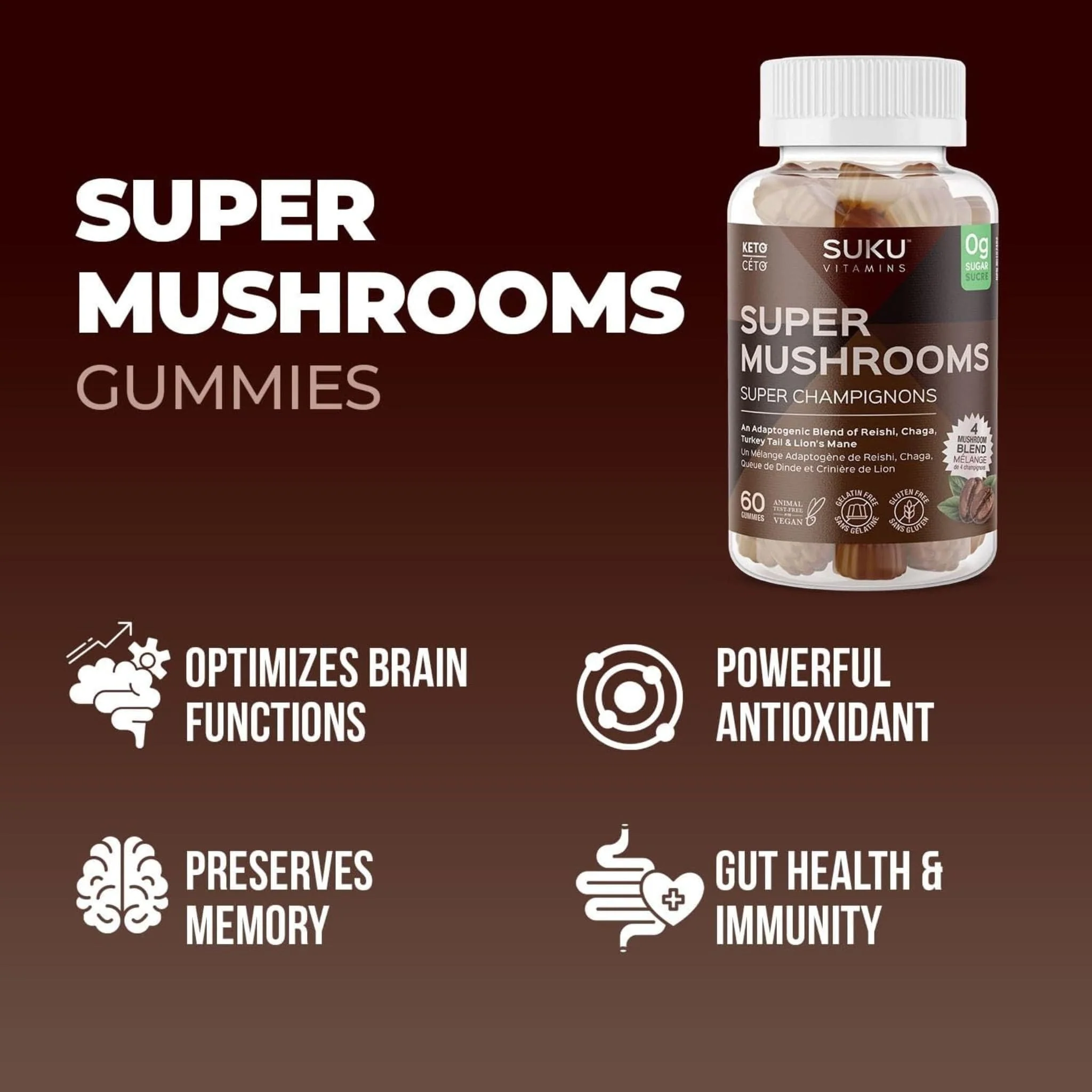 Suku Vitamins Super Mushrooms, 60 Gummies - Image 8