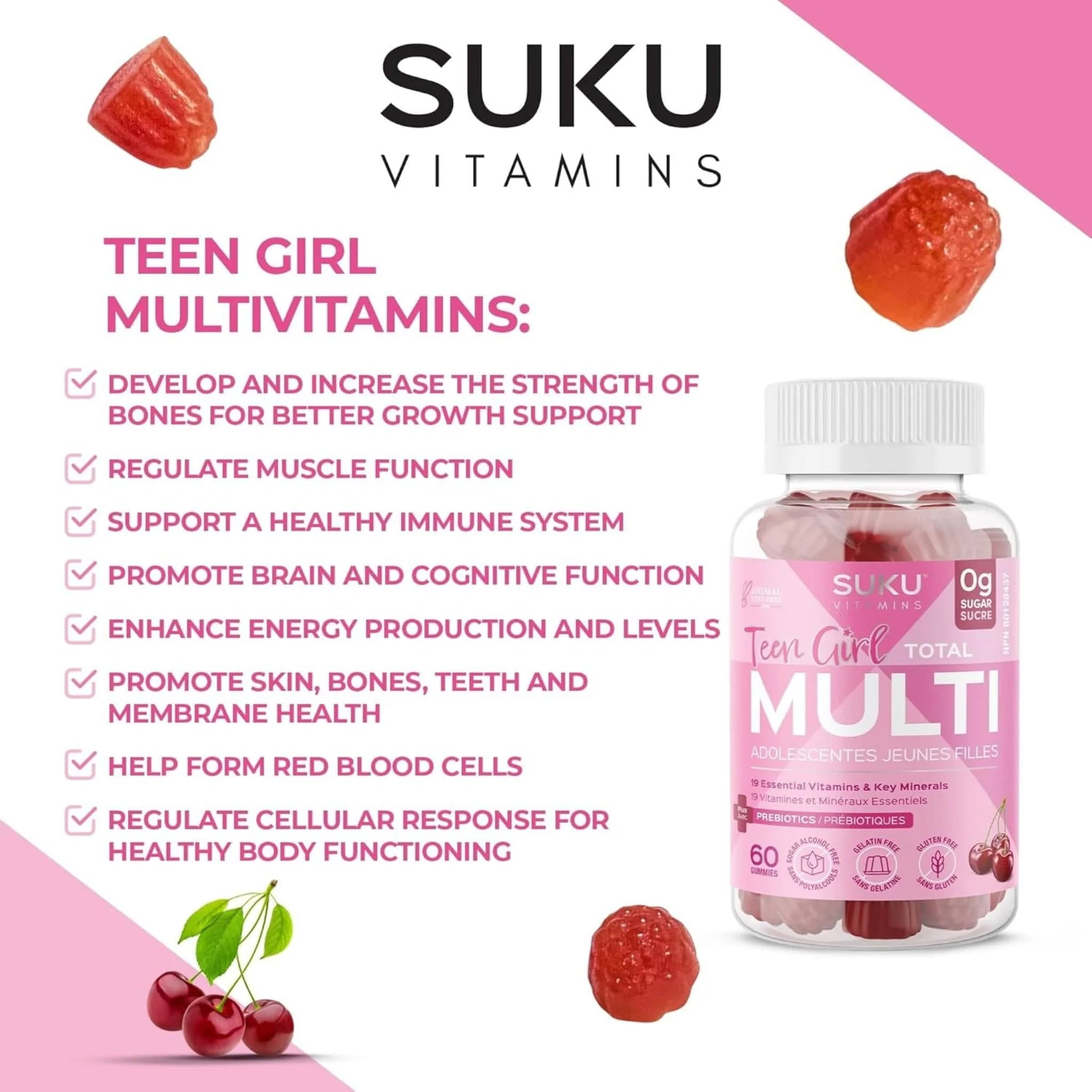 Suku Vitamins Teen Girl Total Multivitamin, 60 Gummies - Image 6