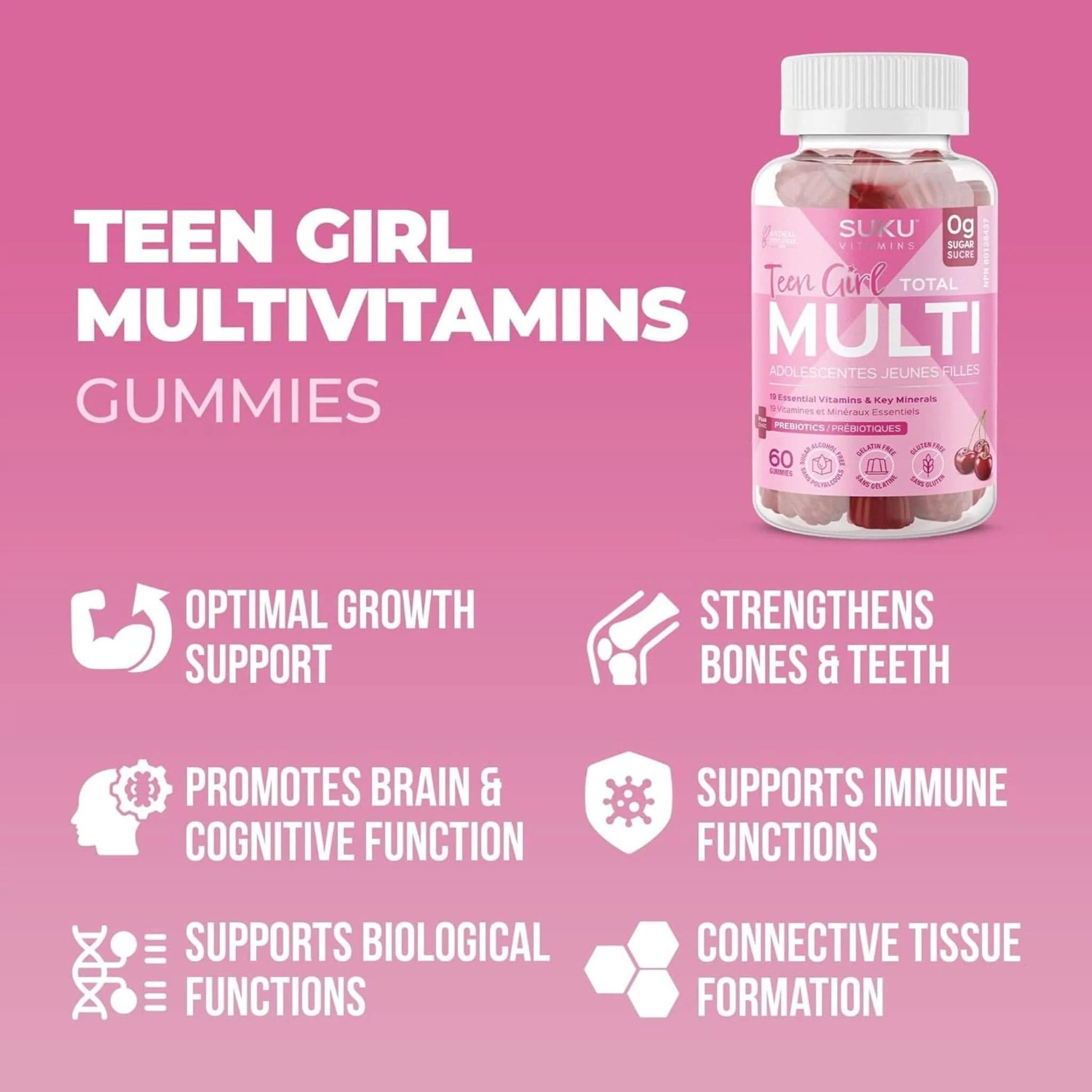 Suku Vitamins Teen Girl Total Multivitamin, 60 Gummies - Image 7