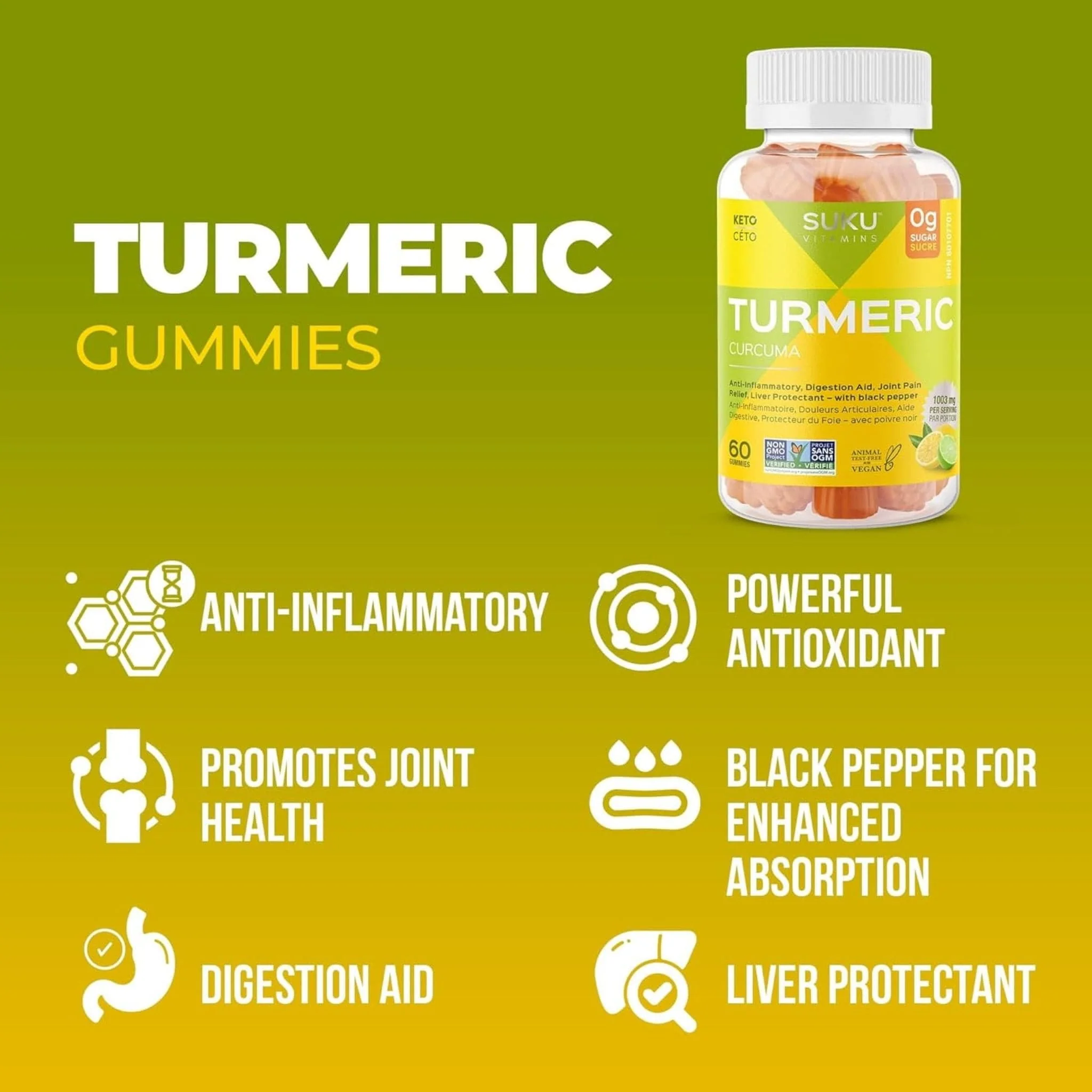 Suku Vitamins Turmeric, 60 Gummies - Image 5