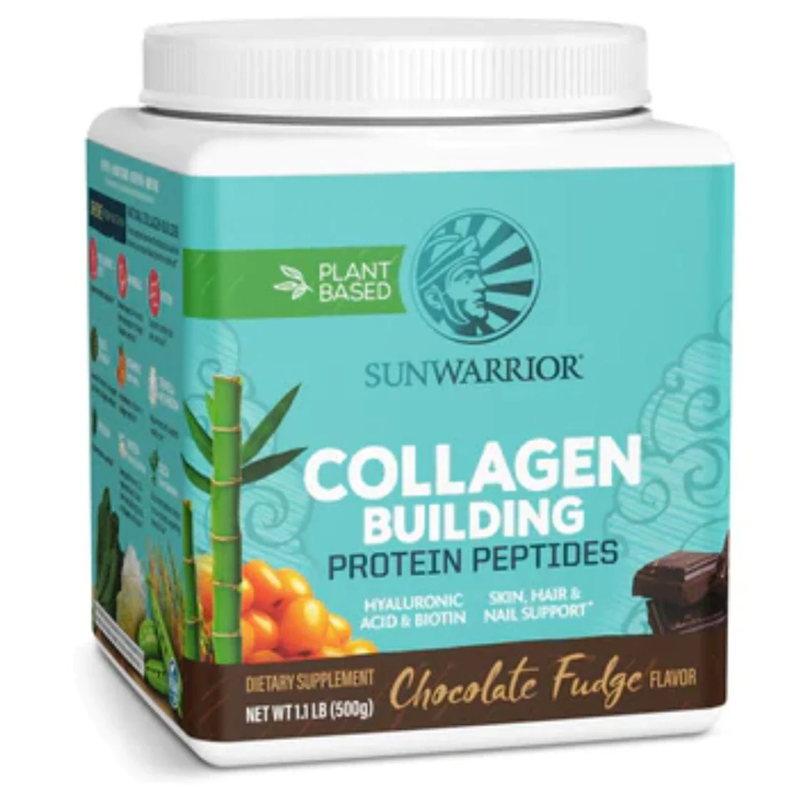 Sun Warrior Collagen Building Protein Peptides, Plant Based with Hair, Skin and Nail Support, 500g - Image 2