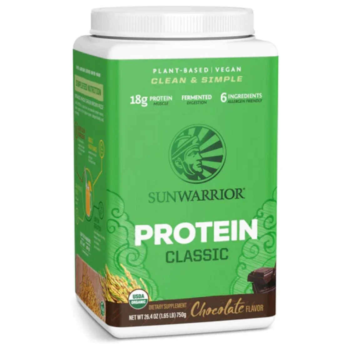 Sun Warrior Protein Classic Sprouted Brown Rice Protein, Raw Vegan Fermented Protein - Image 3