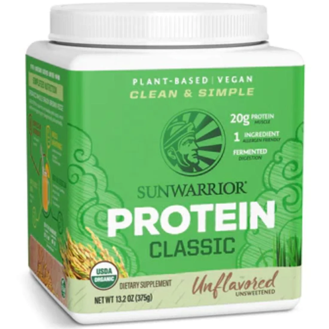 Sun Warrior Protein Classic Sprouted Brown Rice Protein, Raw Vegan Fermented Protein - Image 4