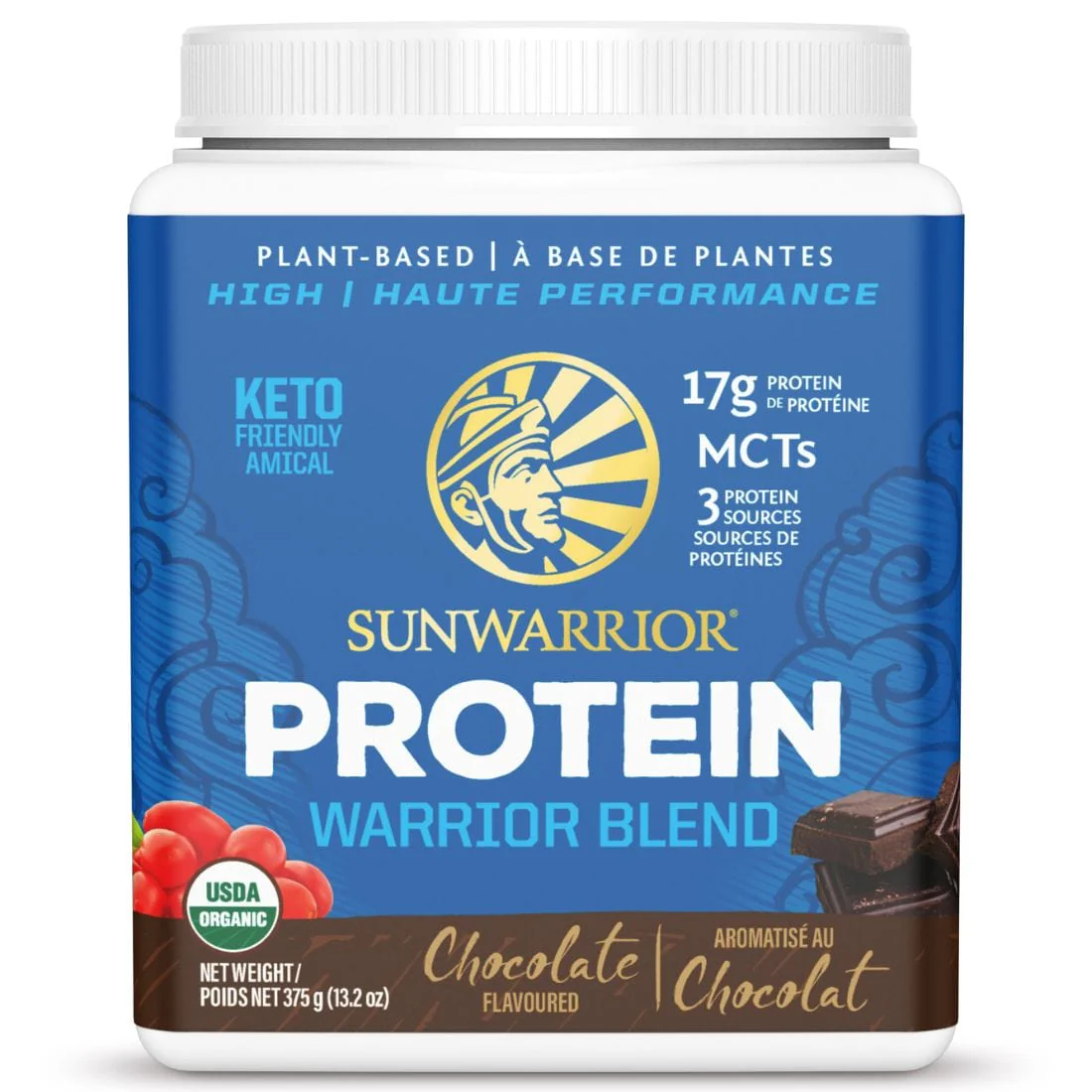 Sun Warrior Protein Warrior Blend Protein, Pea, Hemp and Goji Berry Protein with MCTs, Raw Vegan Fermented Protein - Image 2